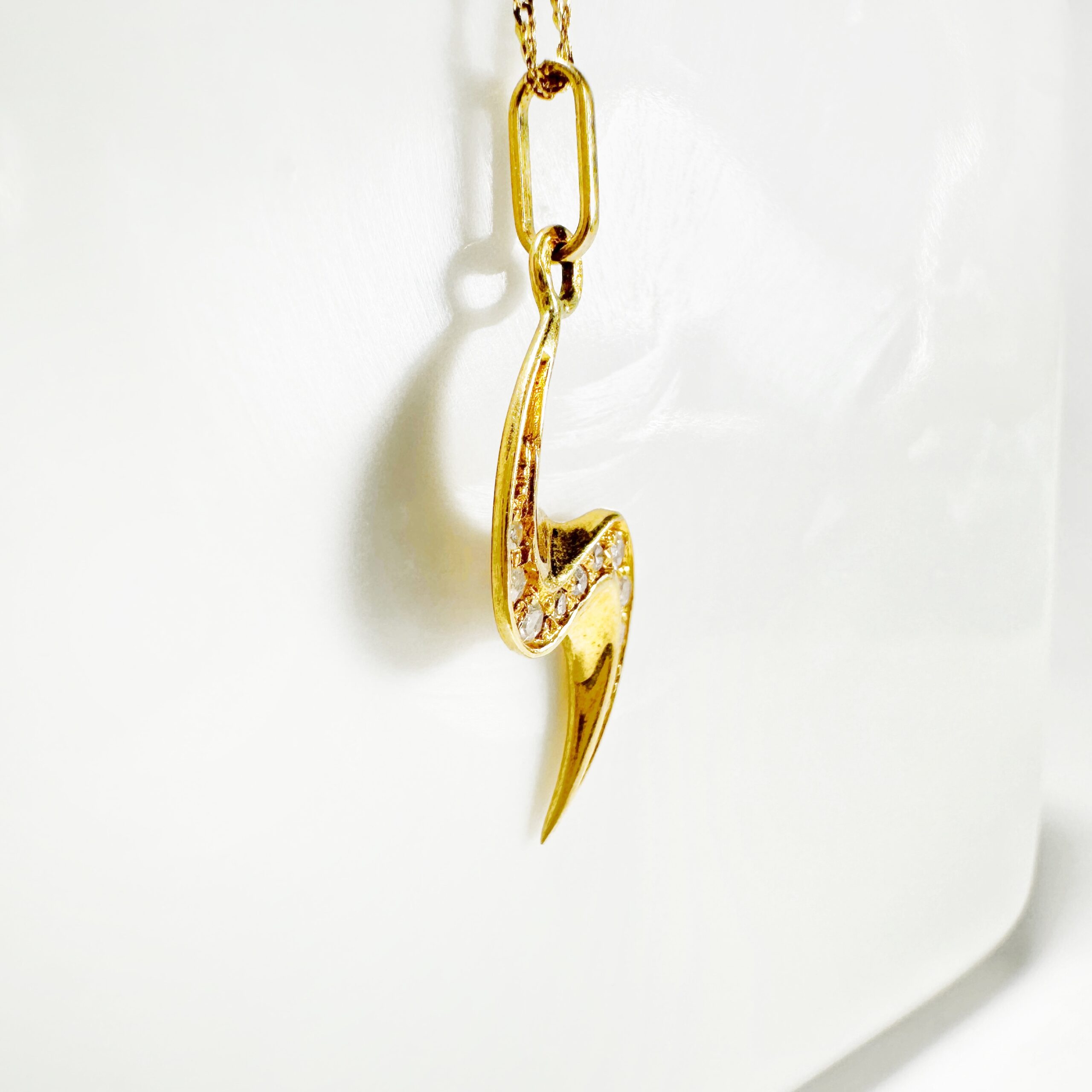 Vintage Gold Diamond Lightning Bolt Pendant 9