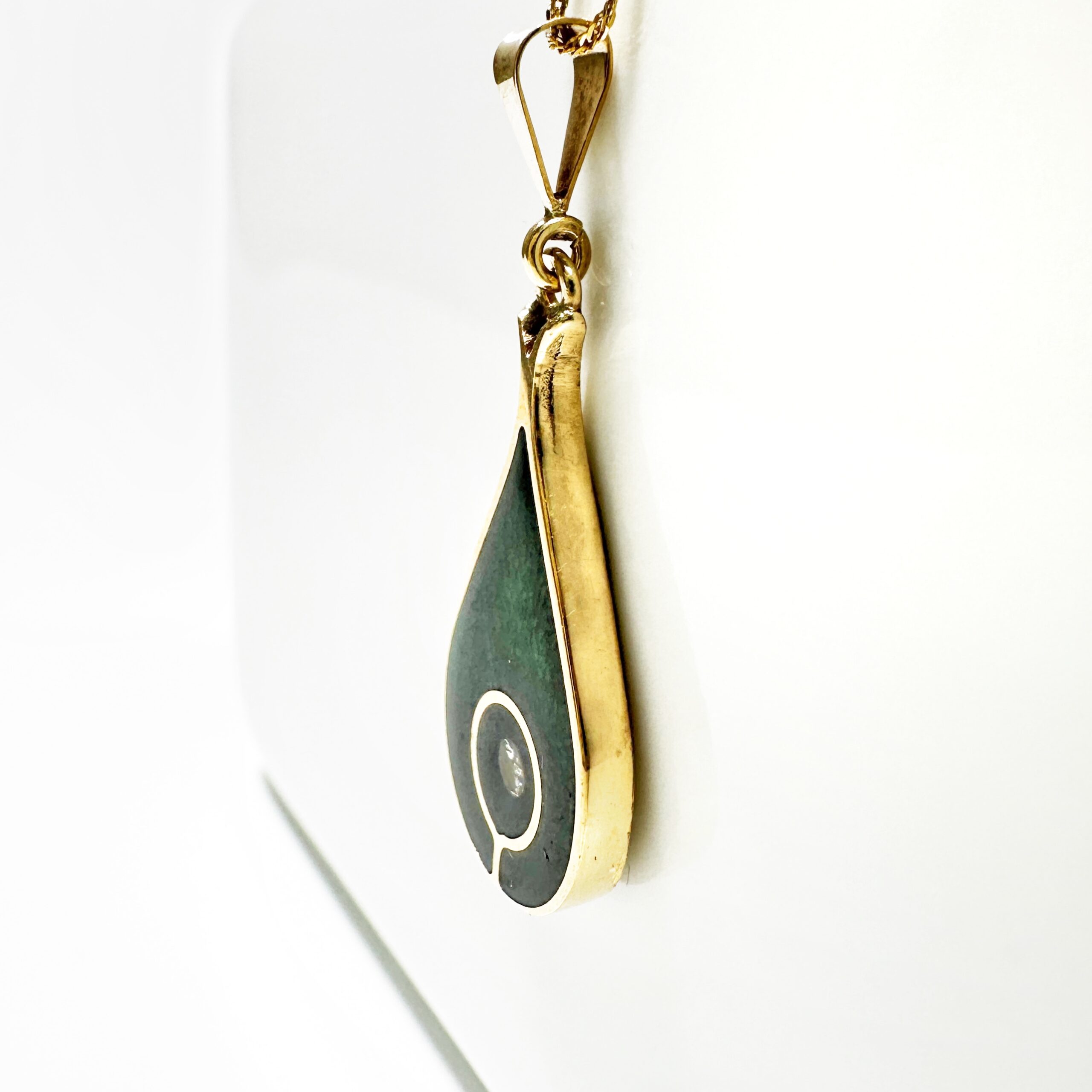 Vintage Gold Enamel Diamond Pendant 4