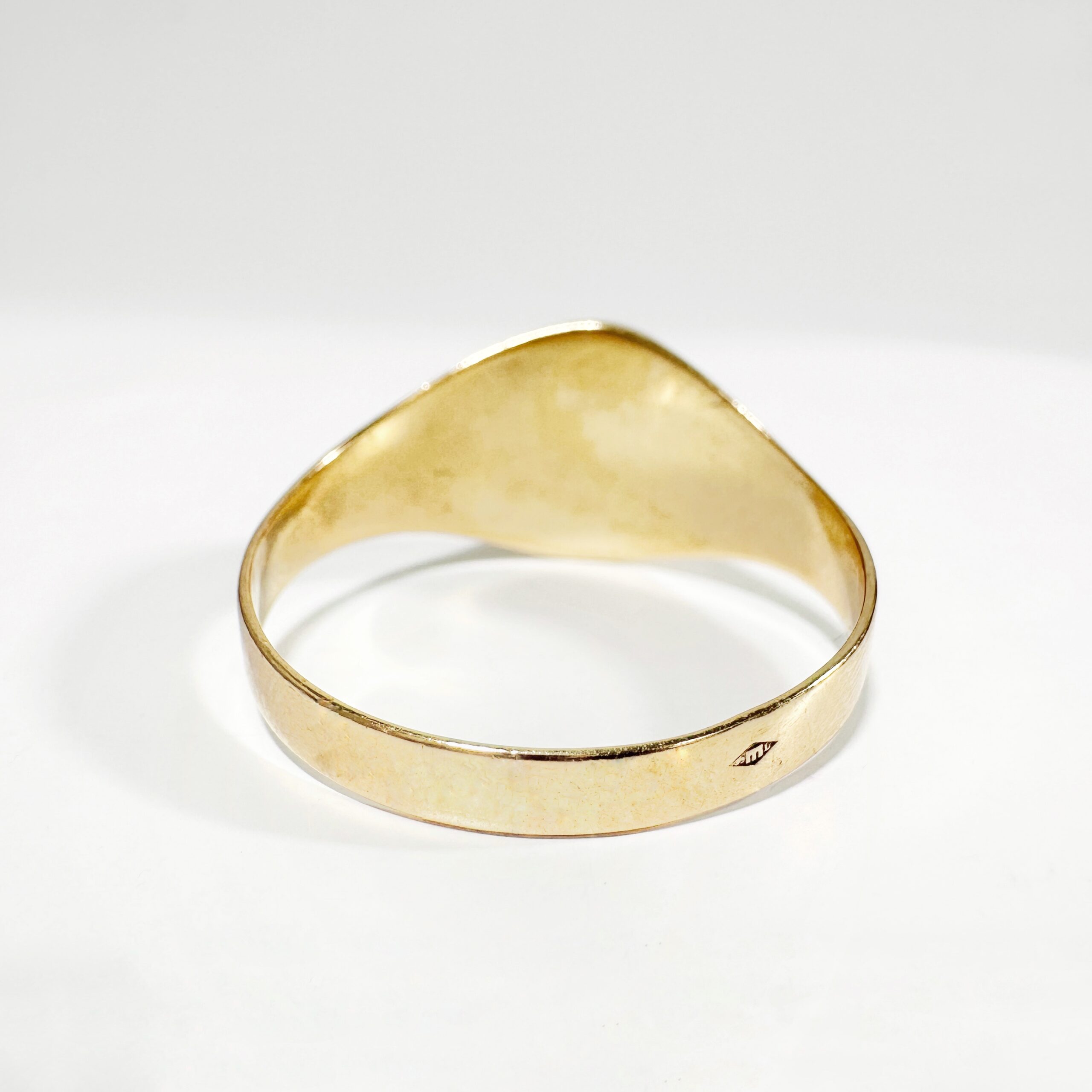 Vintage Gold Onyx Diamond Signet Ring 6