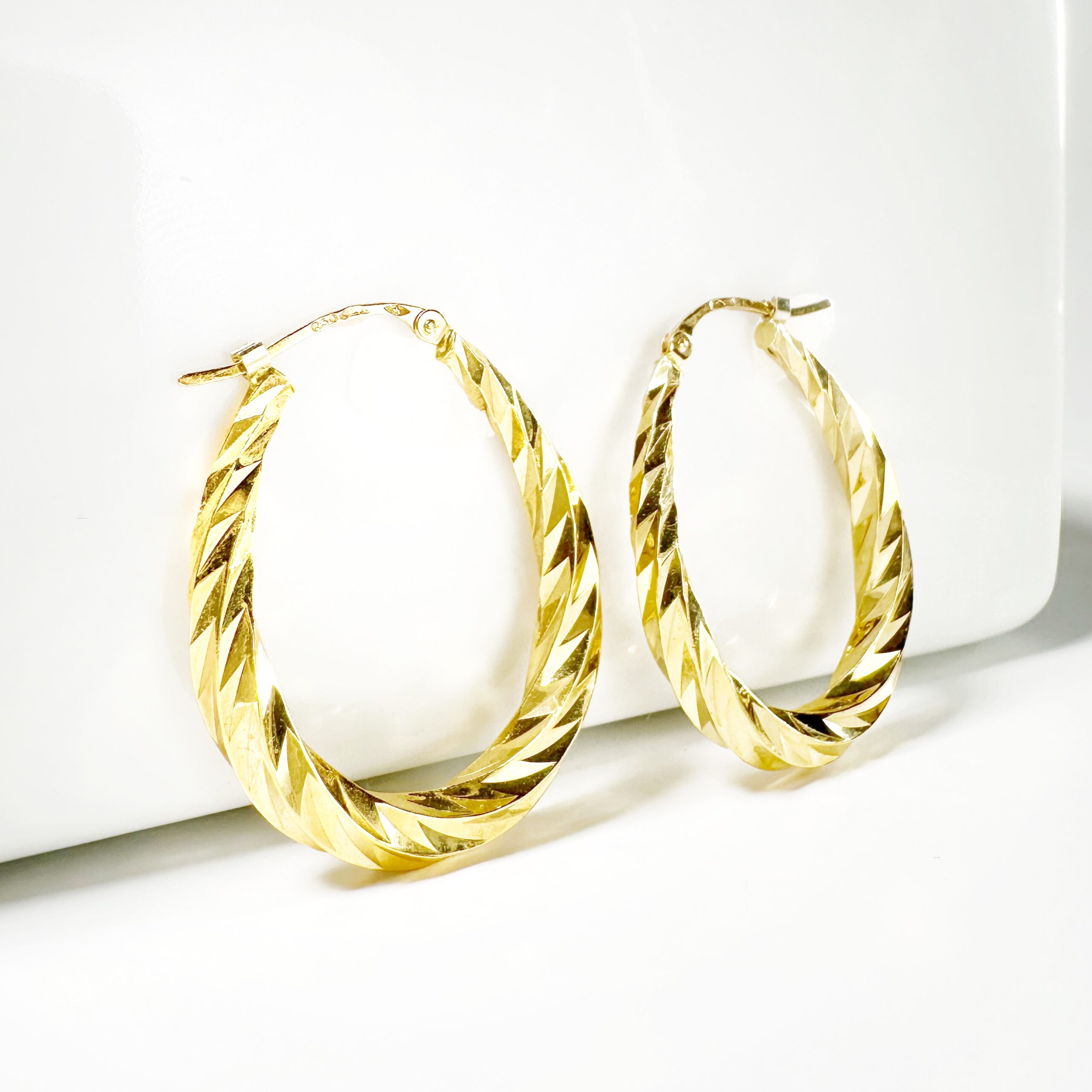 Vintage Gold Twisted Hoop Earrings 2