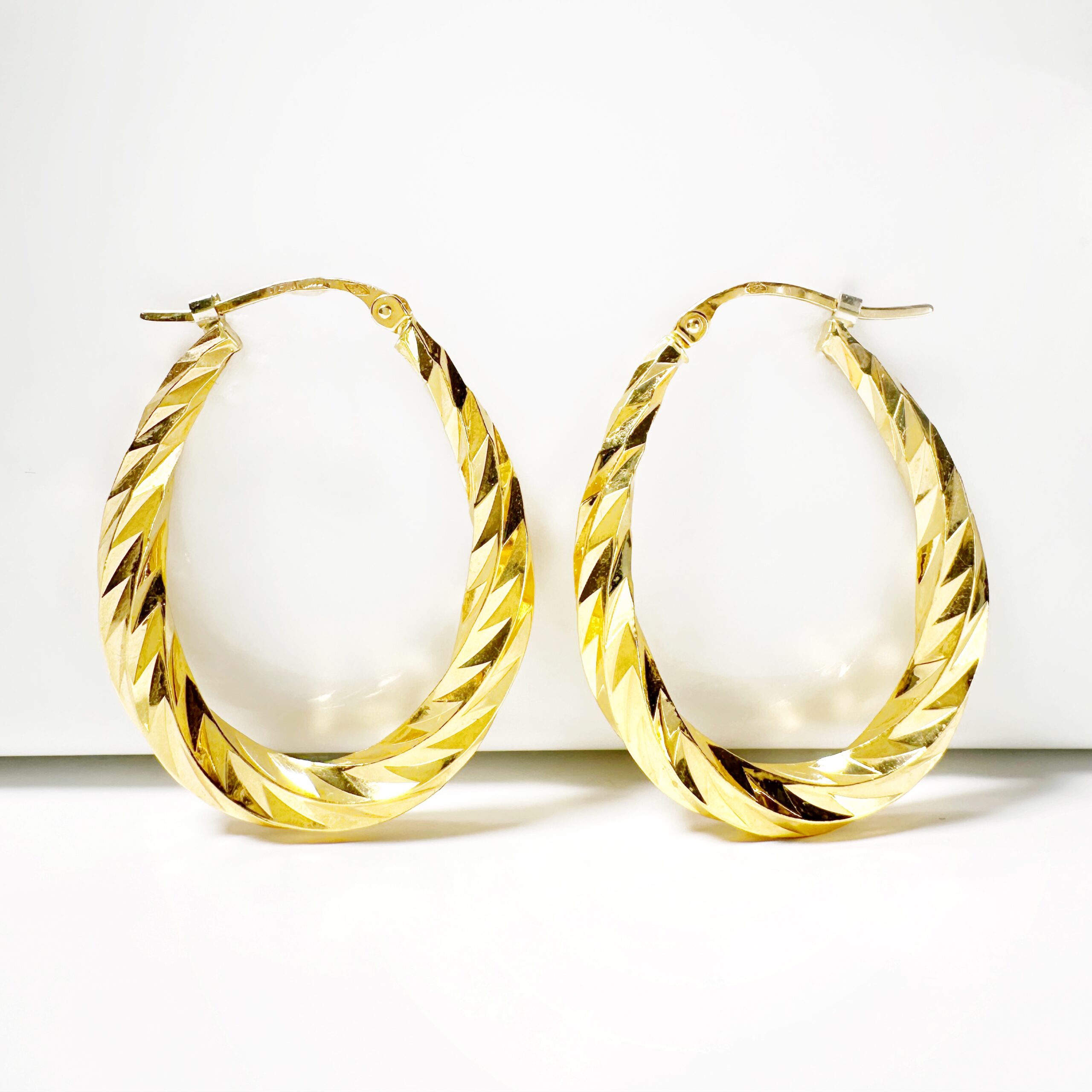 Vintage Gold Twisted Hoop Earrings 3