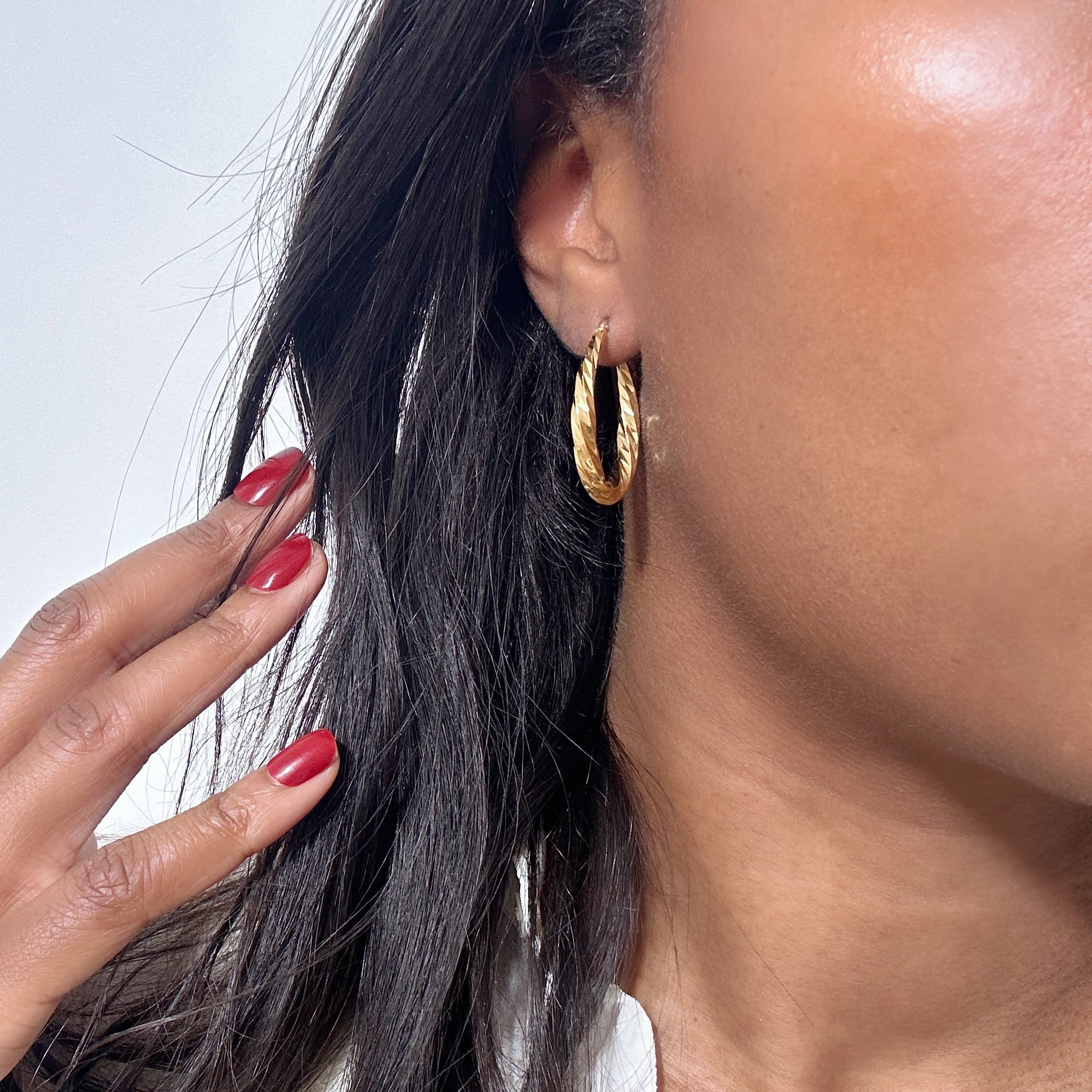 Vintage Gold Twisted Hoop Earrings 7