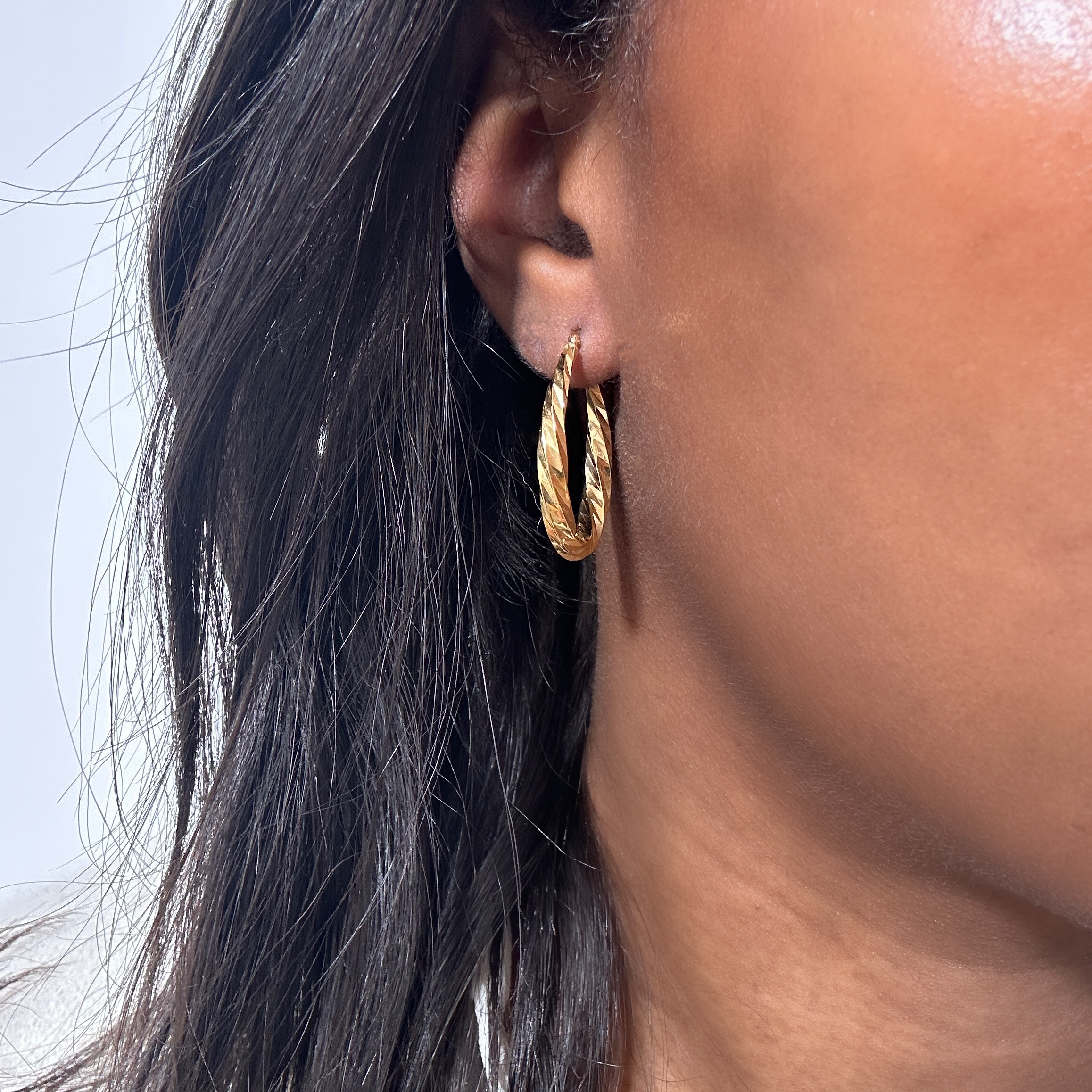 Vintage Gold Twisted Hoop Earrings 8