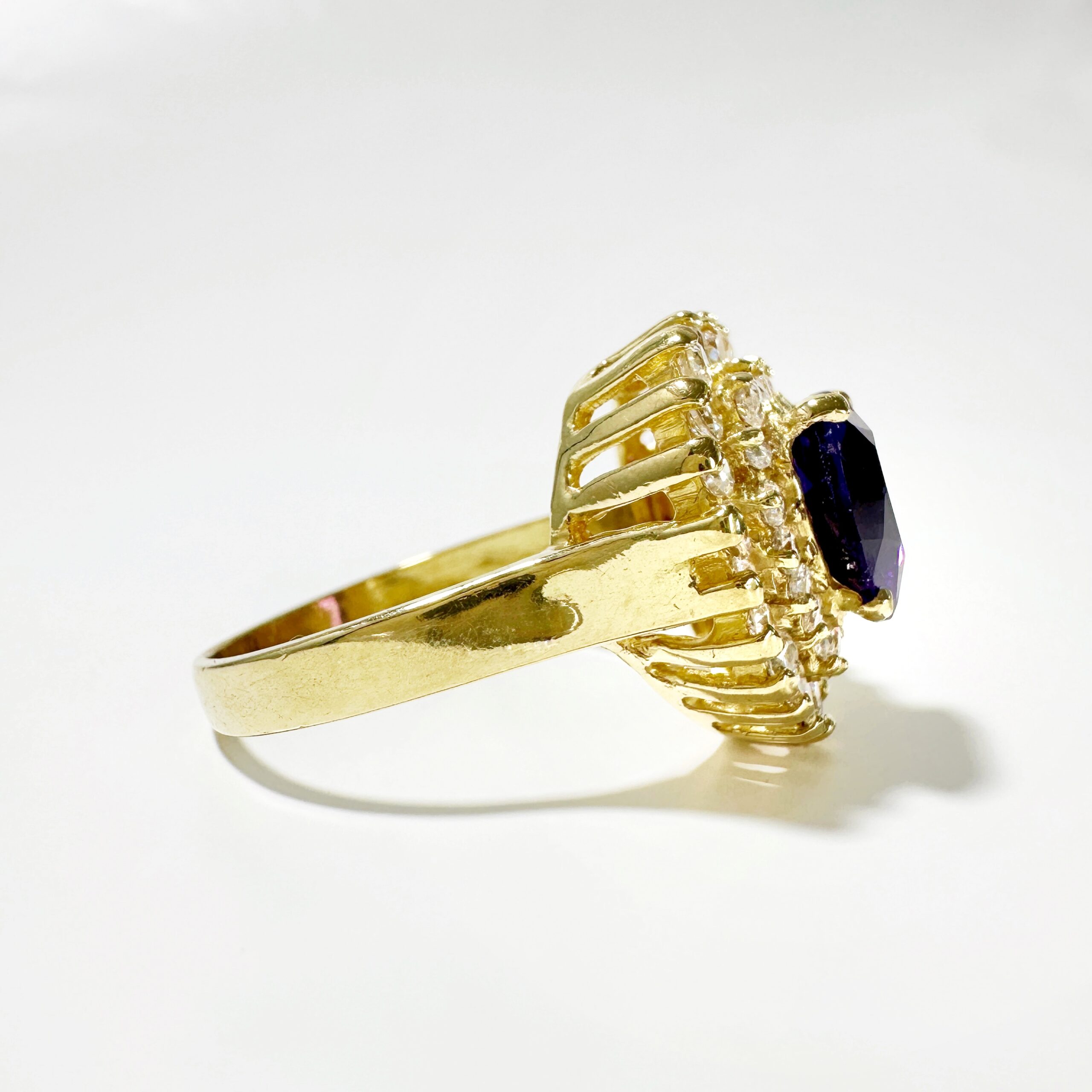 Vintage Amethyst Heart Gold Ring 6