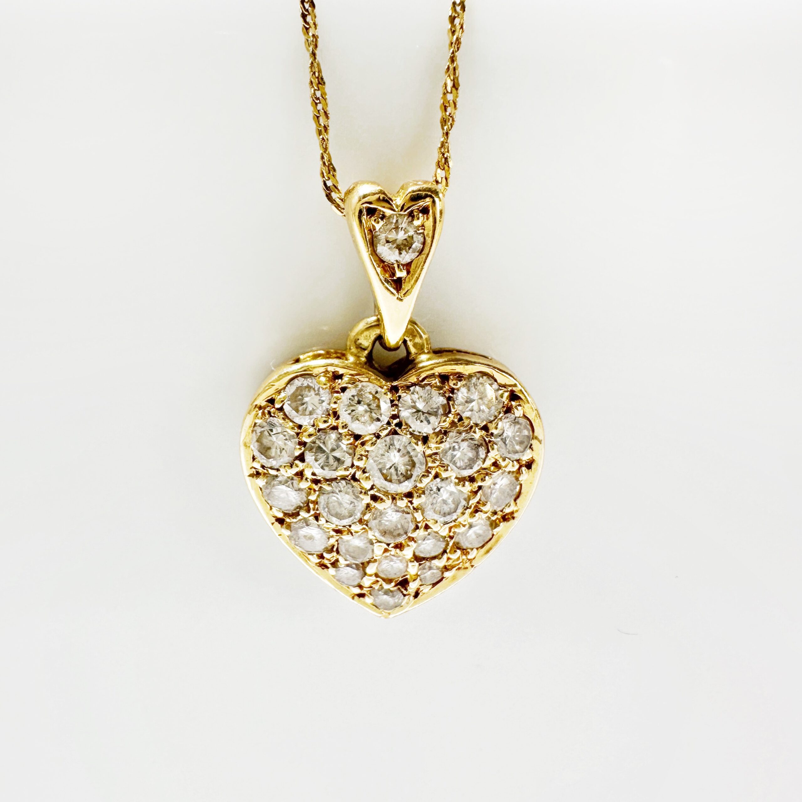 Vintage Diamond Pavé Heart Pendant 1