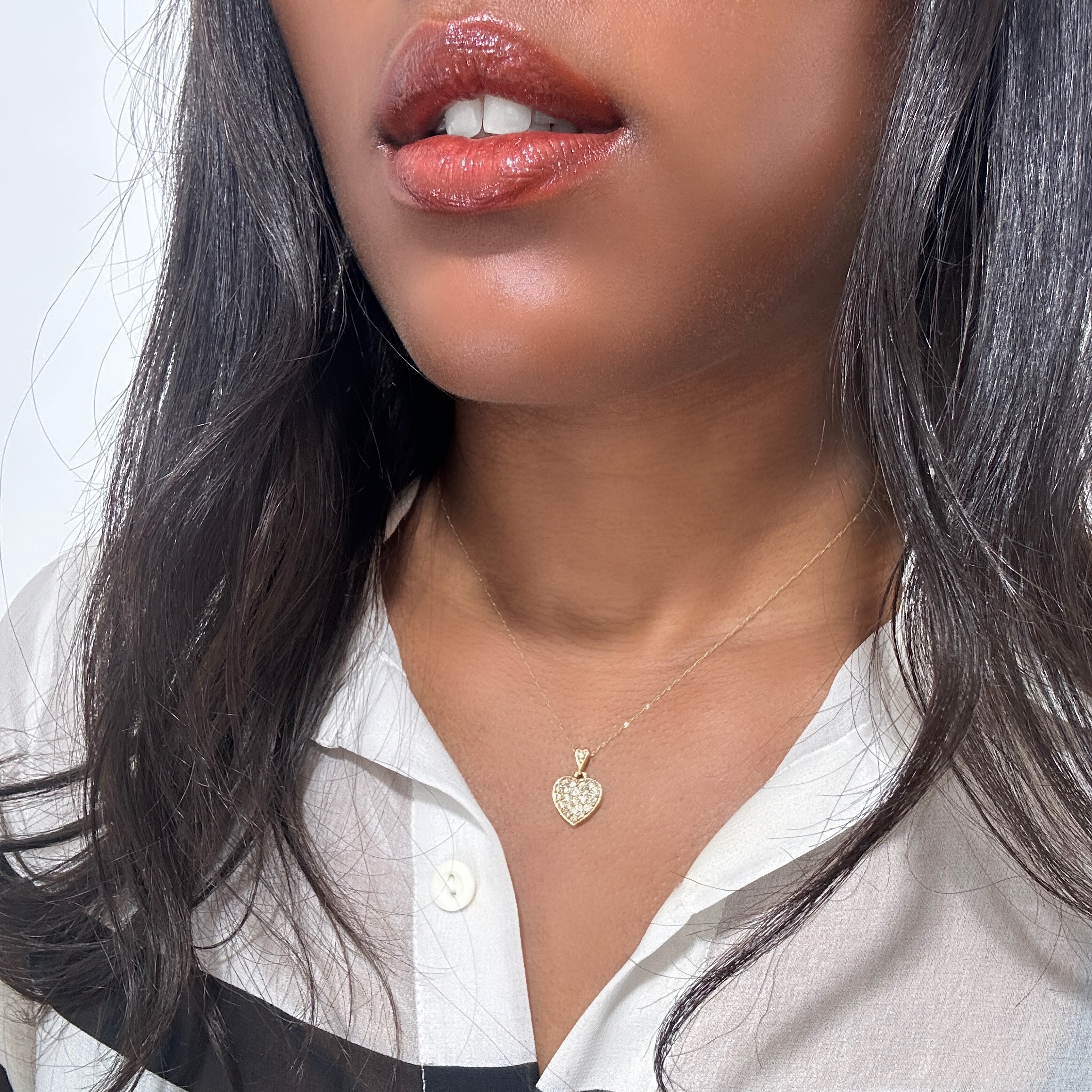 Vintage Diamond Pavé Heart Pendant 10