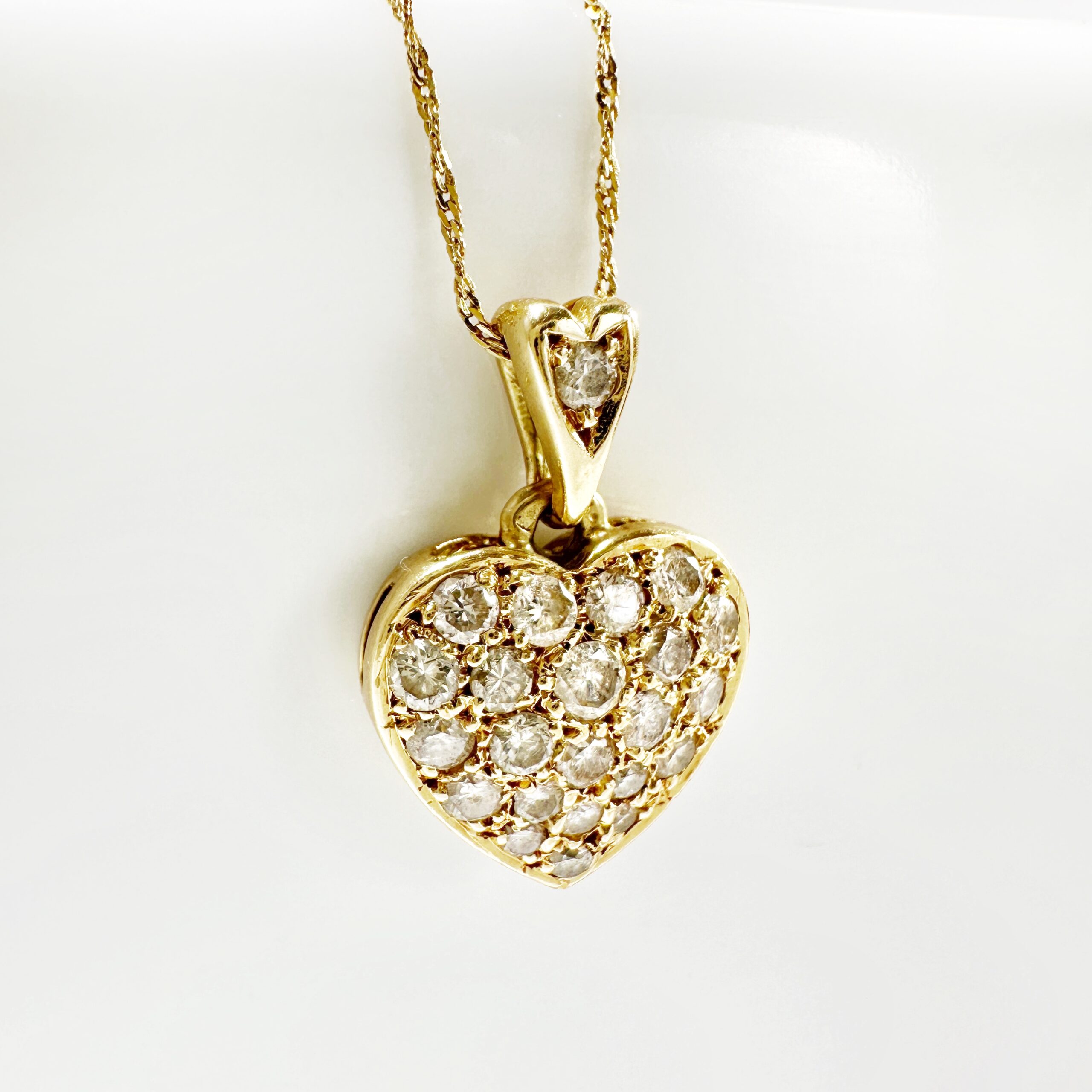 Vintage Diamond Pavé Heart Pendant 2