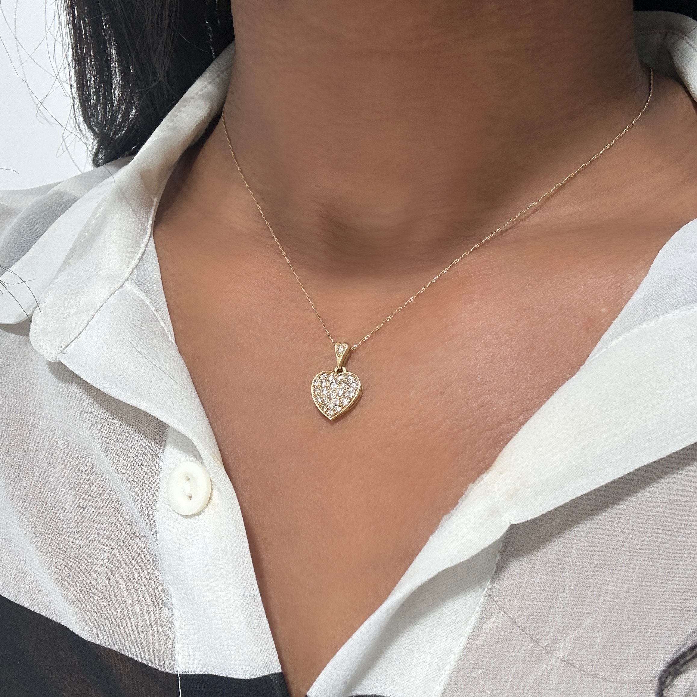 Vintage Diamond Pavé Heart Pendant 7