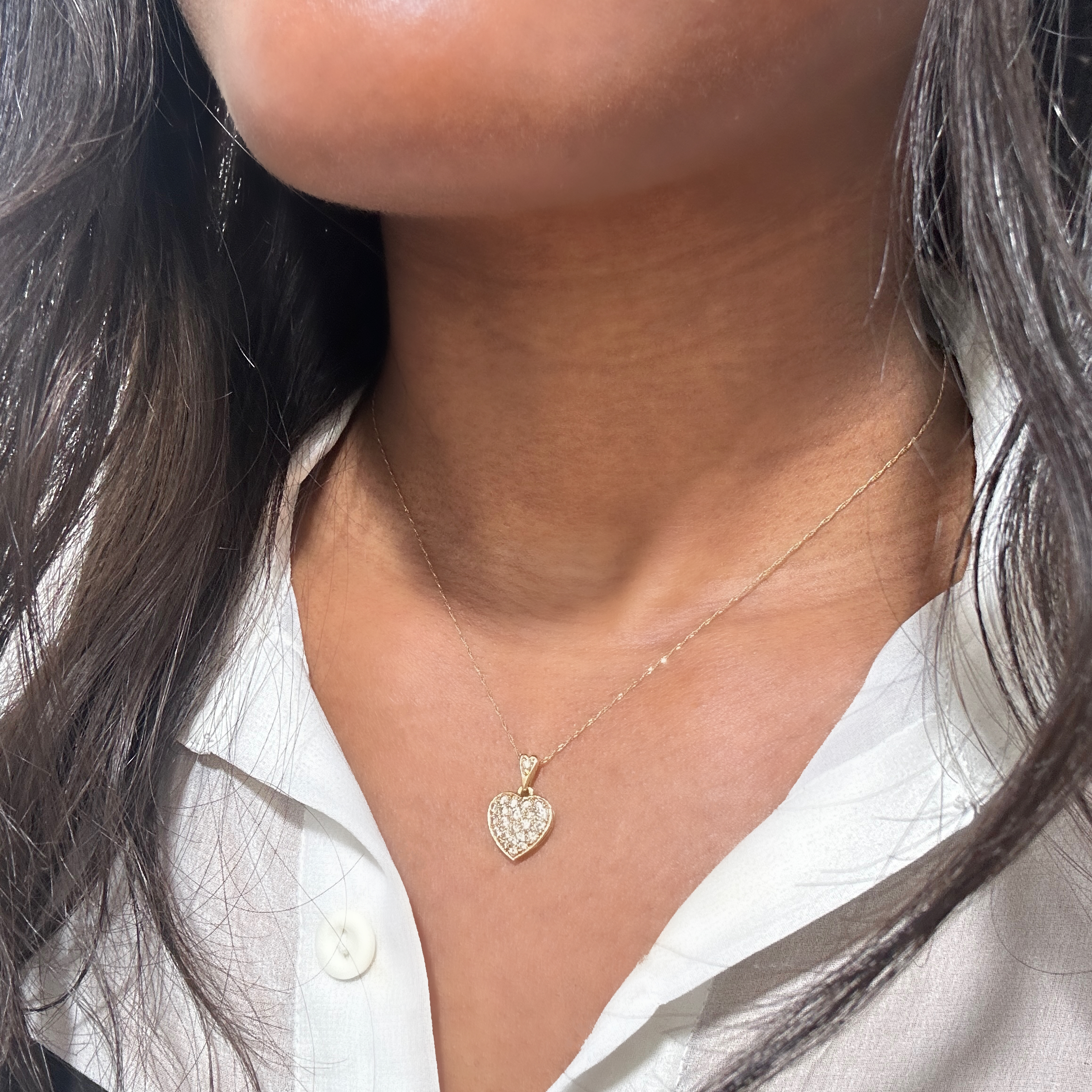 Vintage Diamond Pavé Heart Pendant 8