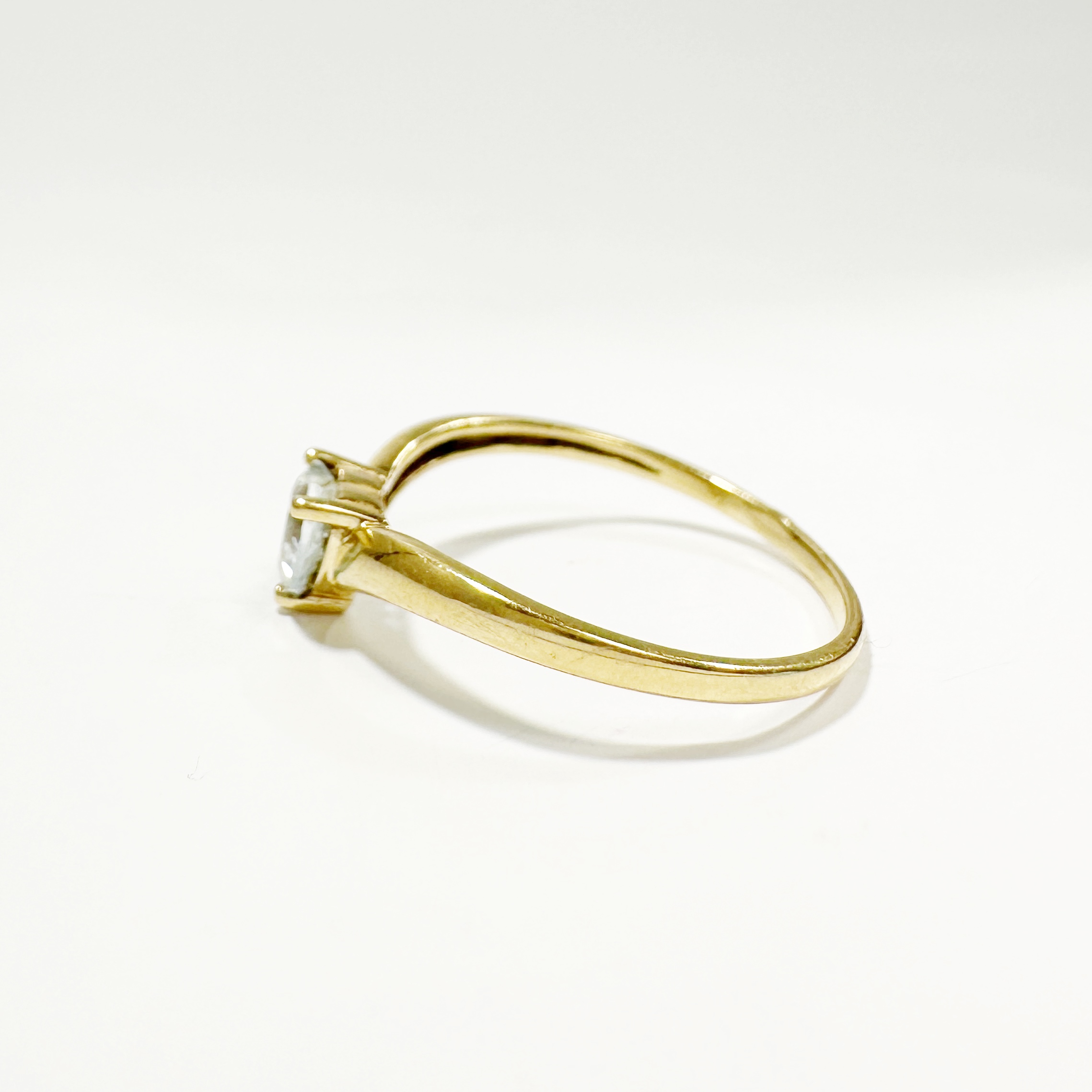 Vintage Gold Aquamarine Heart Ring 6