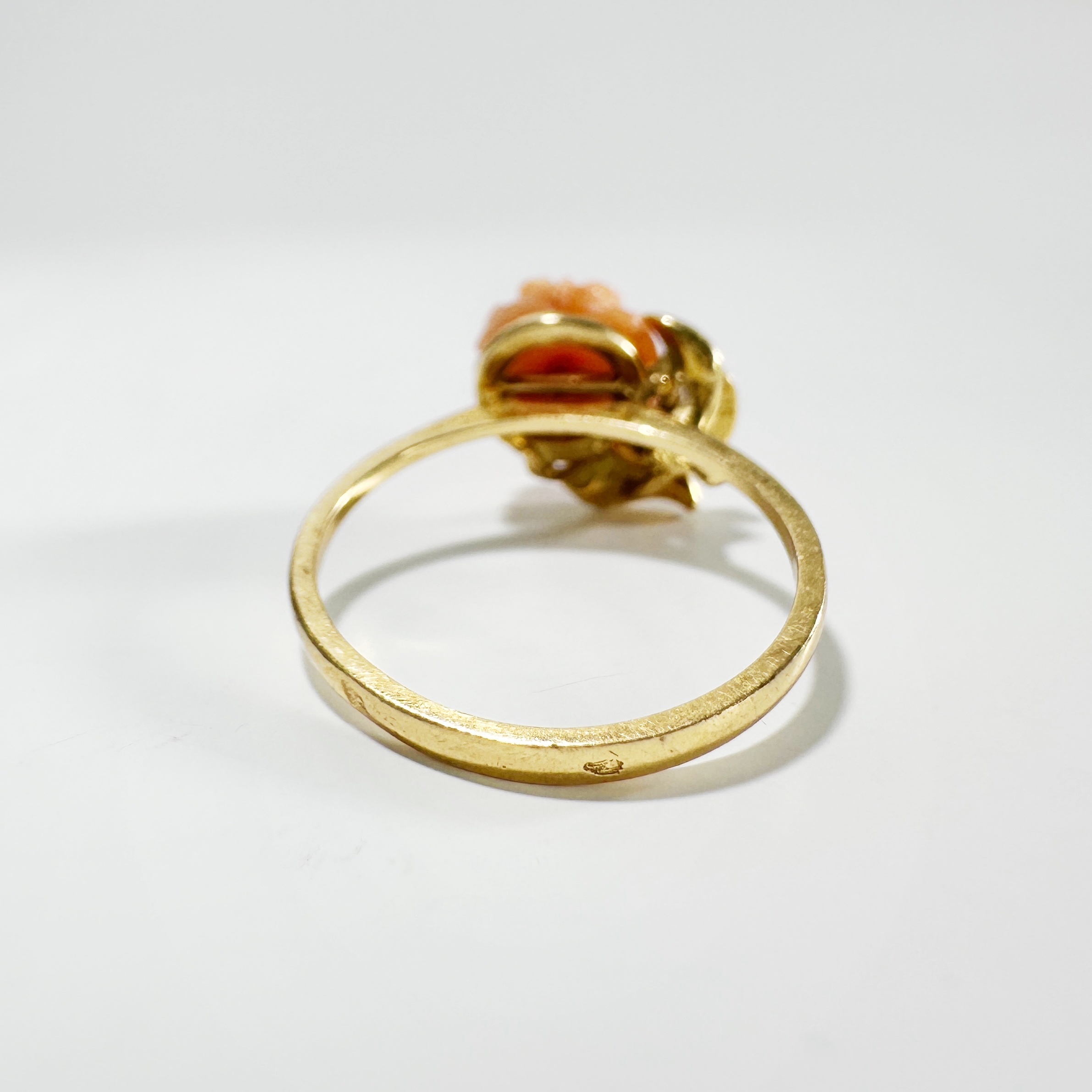 Vintage Gold Coral Rose Shaped Ring 3