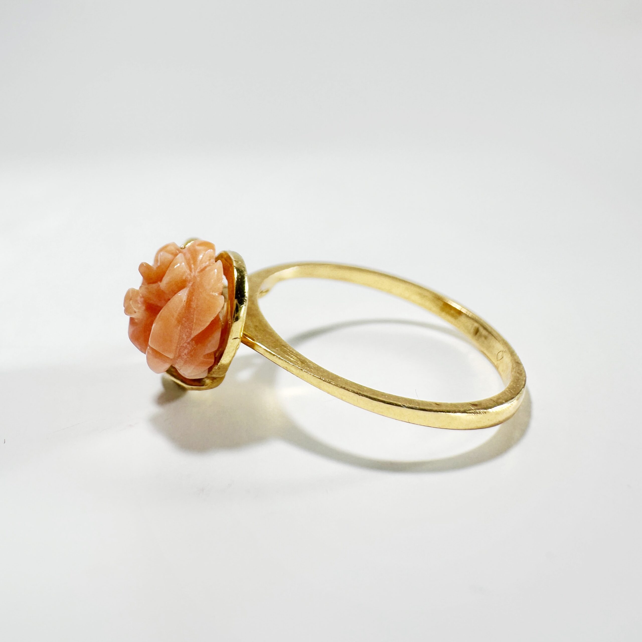 Vintage Gold Coral Rose Shaped Ring 4