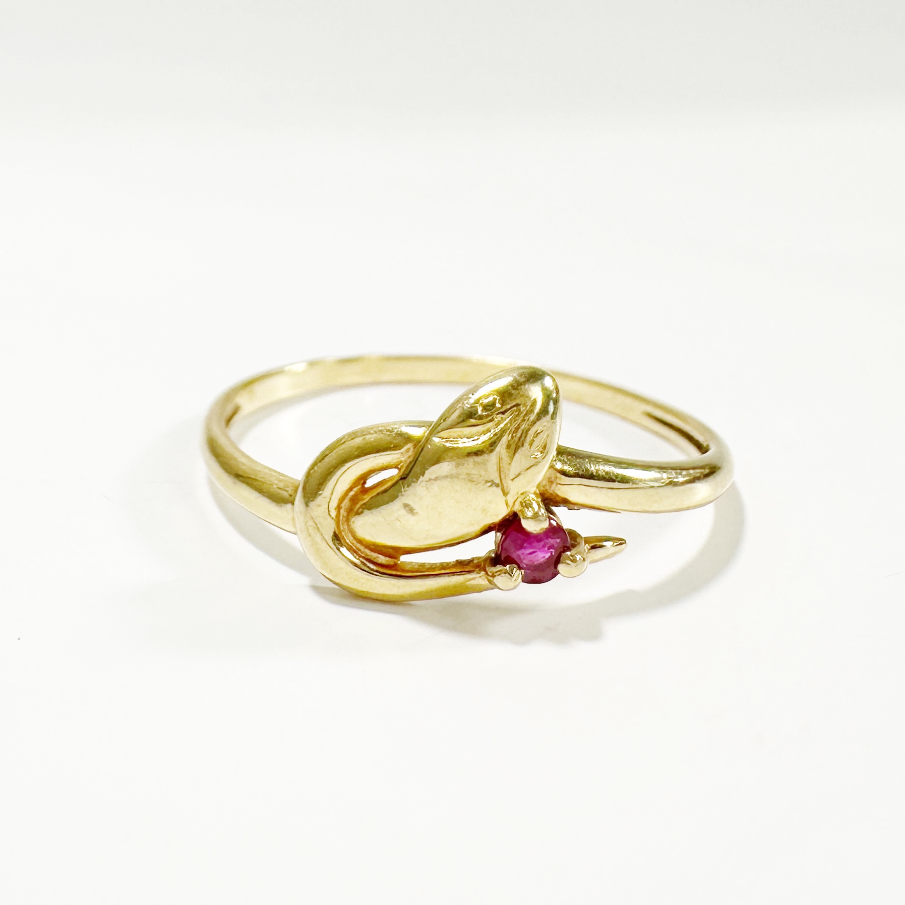 Vintage Gold Ruby Snake Ring 1