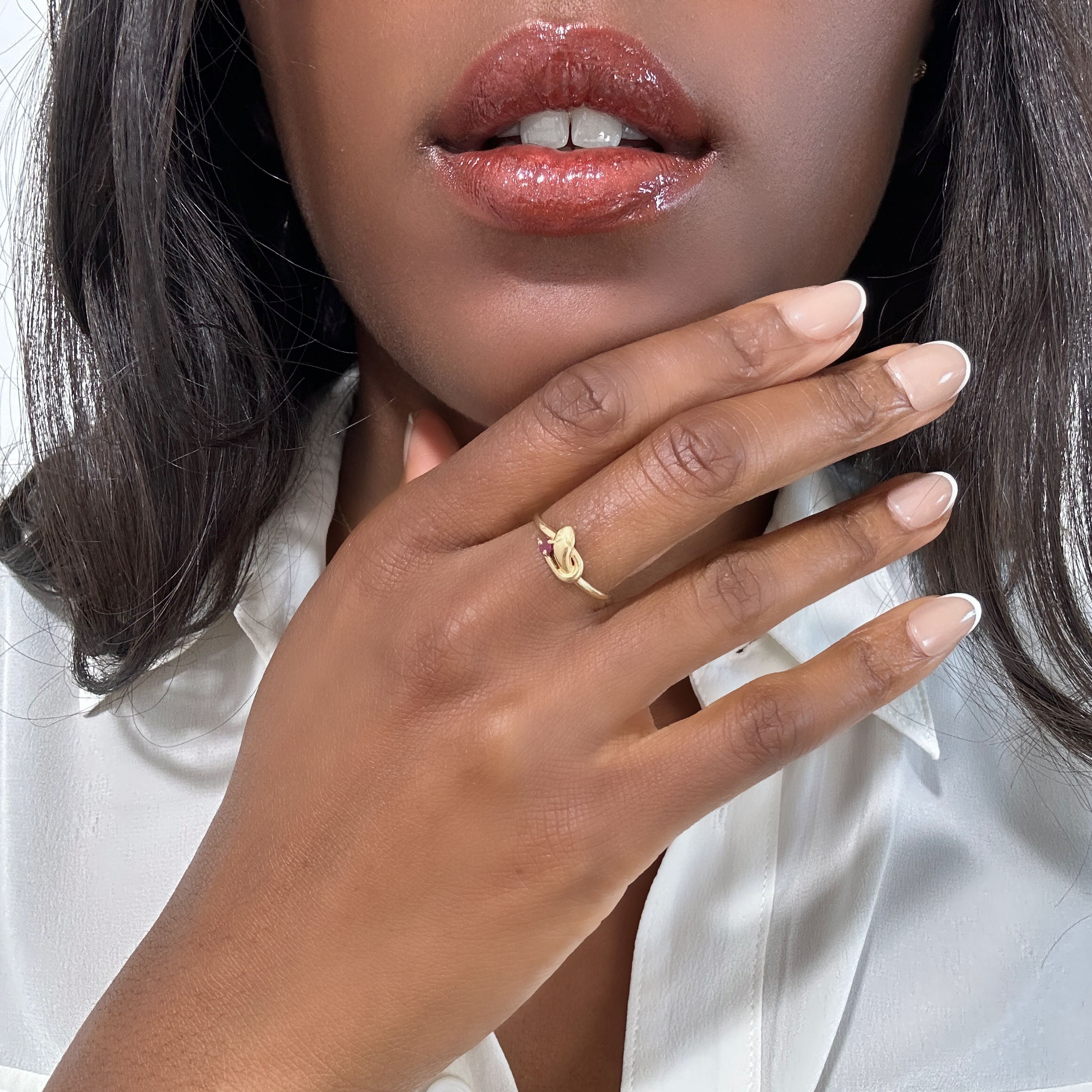 Vintage Gold Ruby Snake Ring 10