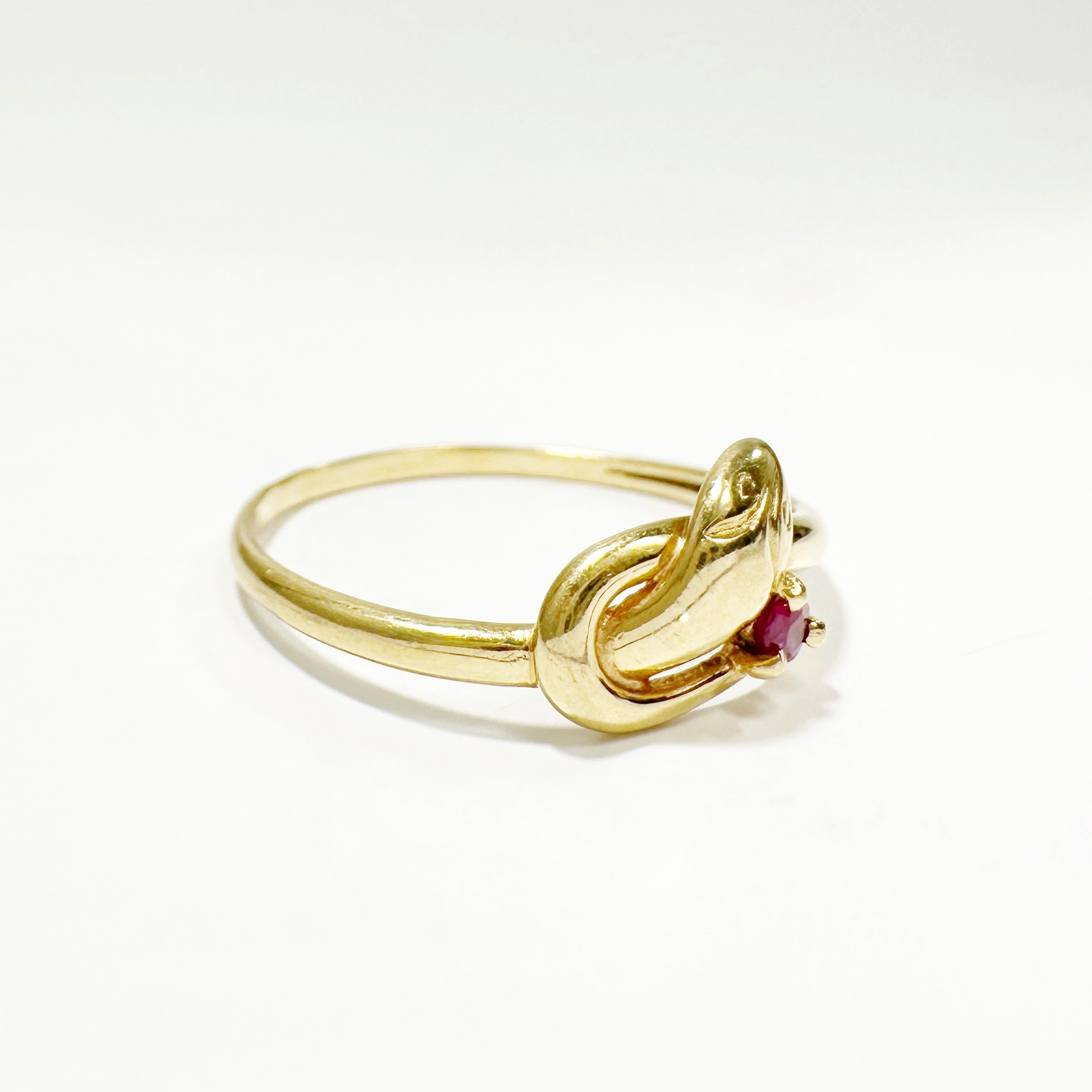 Vintage Gold Ruby Snake Ring 3