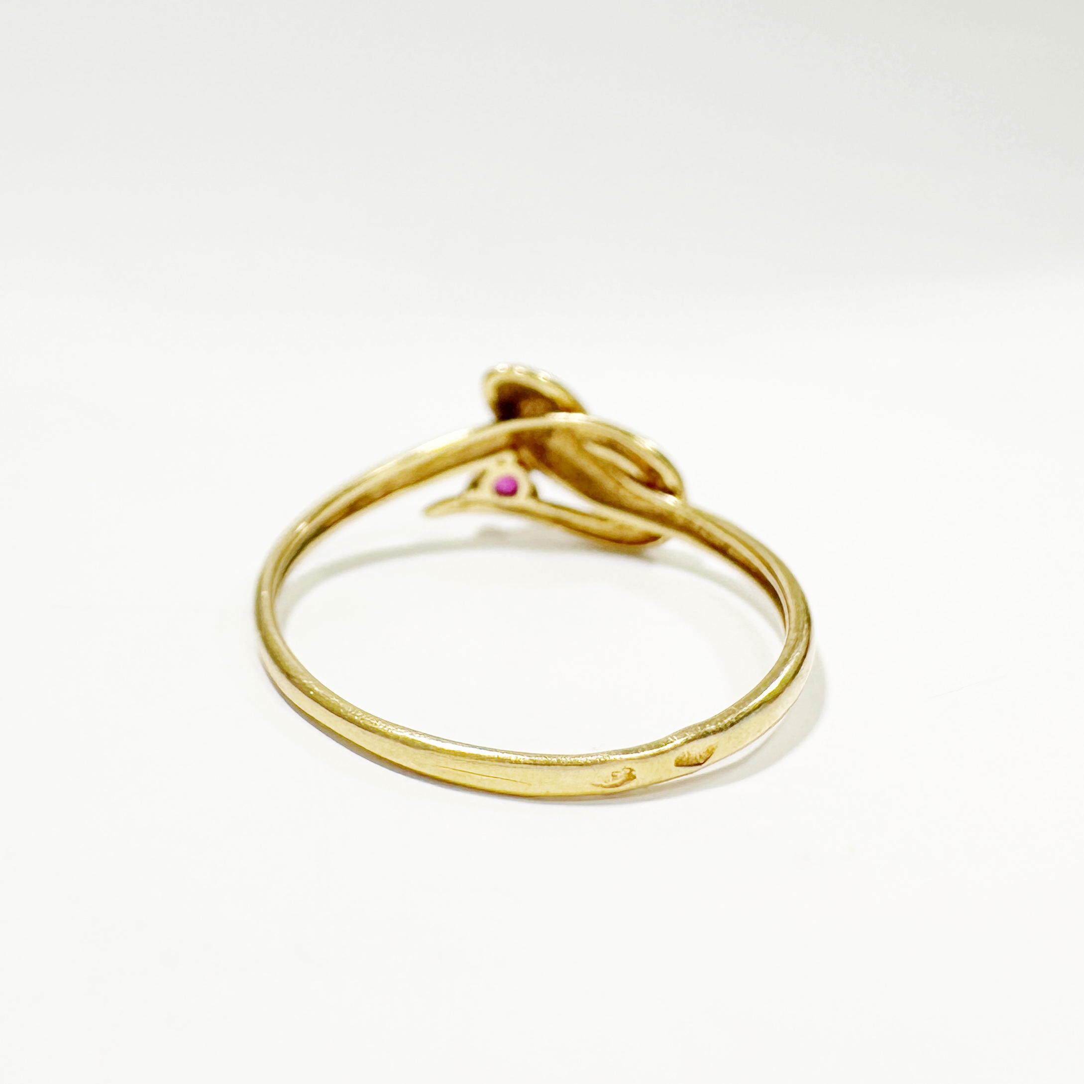 Vintage Gold Ruby Snake Ring 4