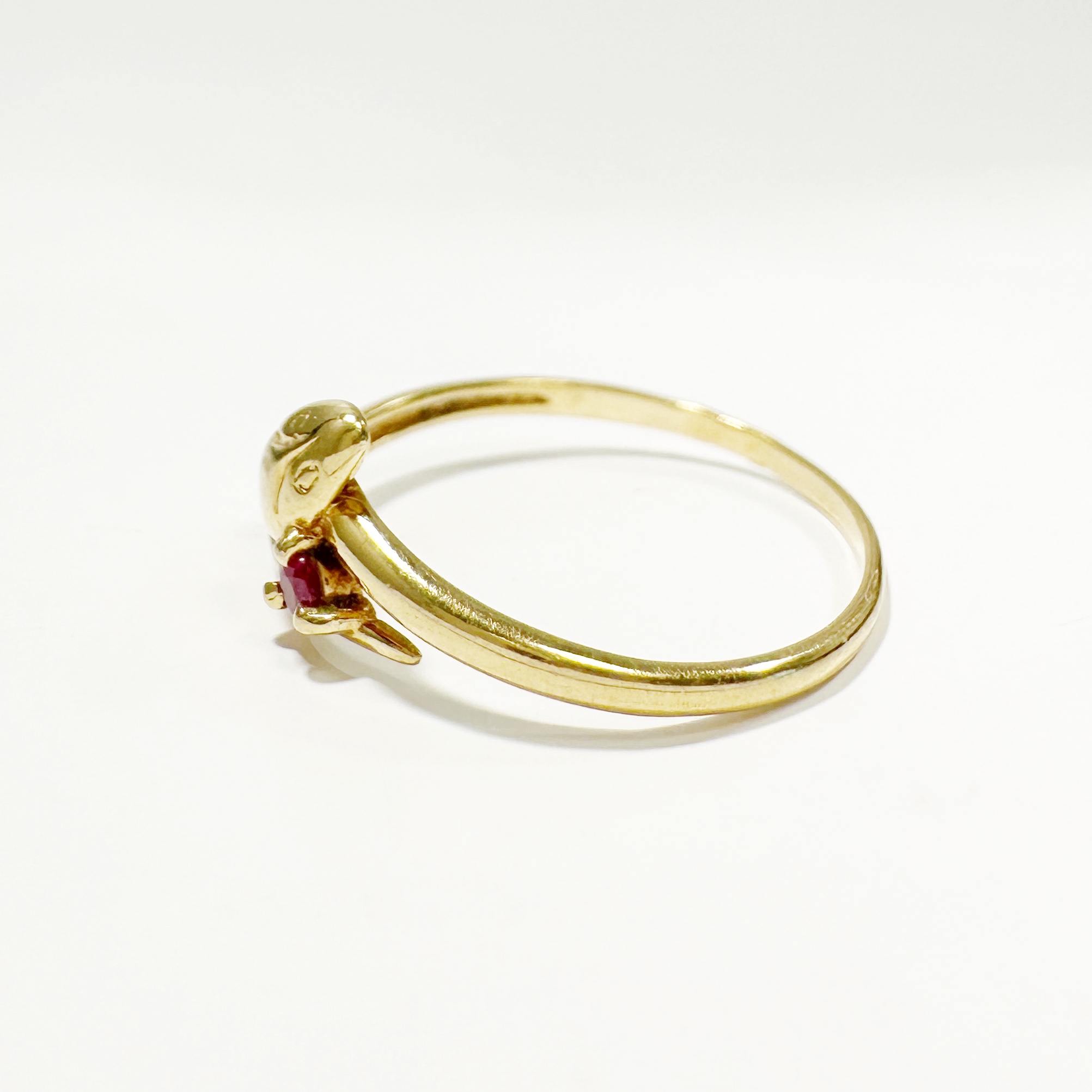 Vintage Gold Ruby Snake Ring 6