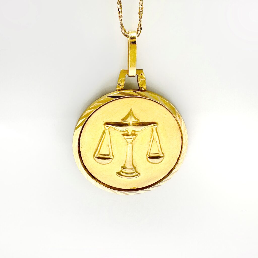 Lucky Libra Gold Astrological lucky Libra medal