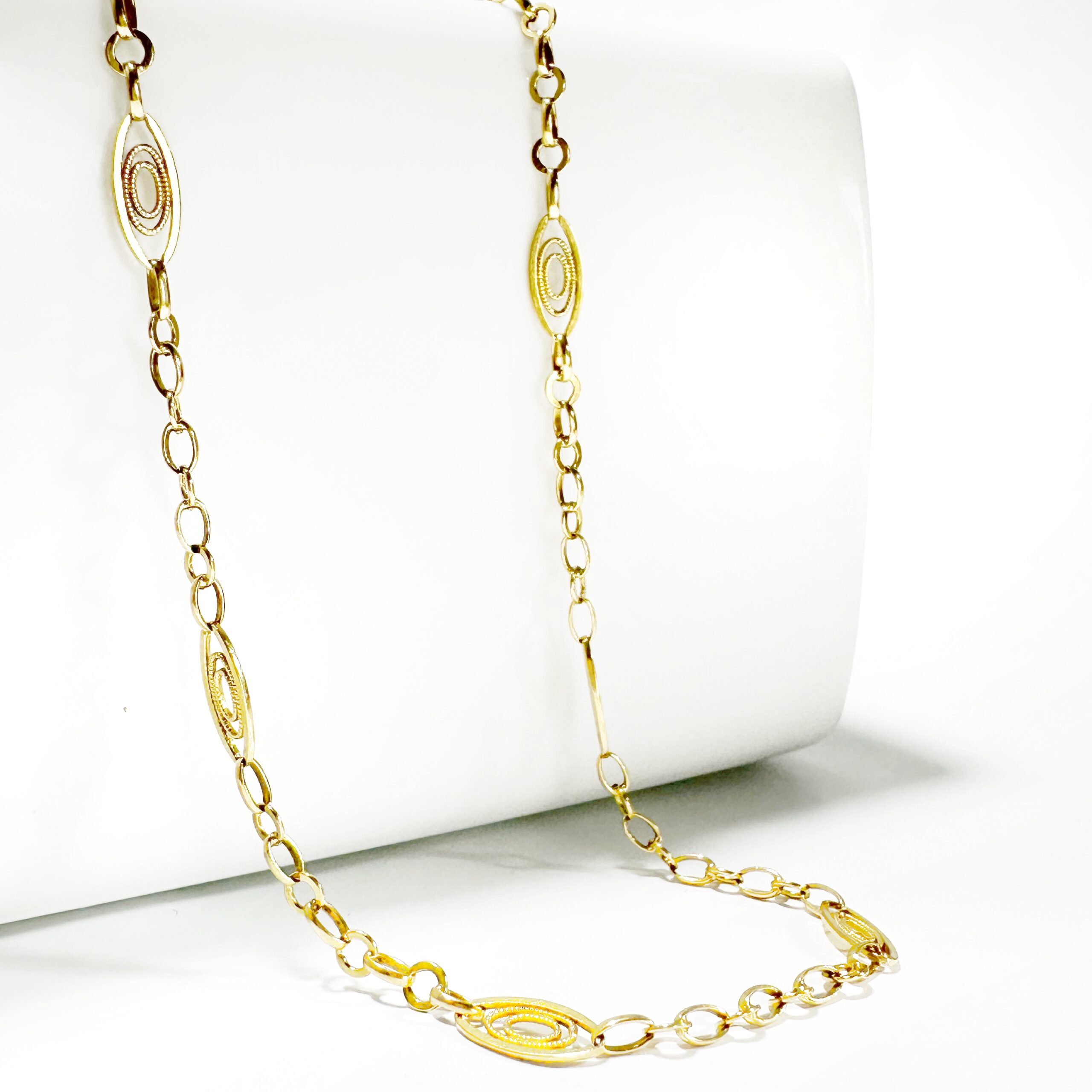 Vintage Gold Chain Filgree Necklace 3