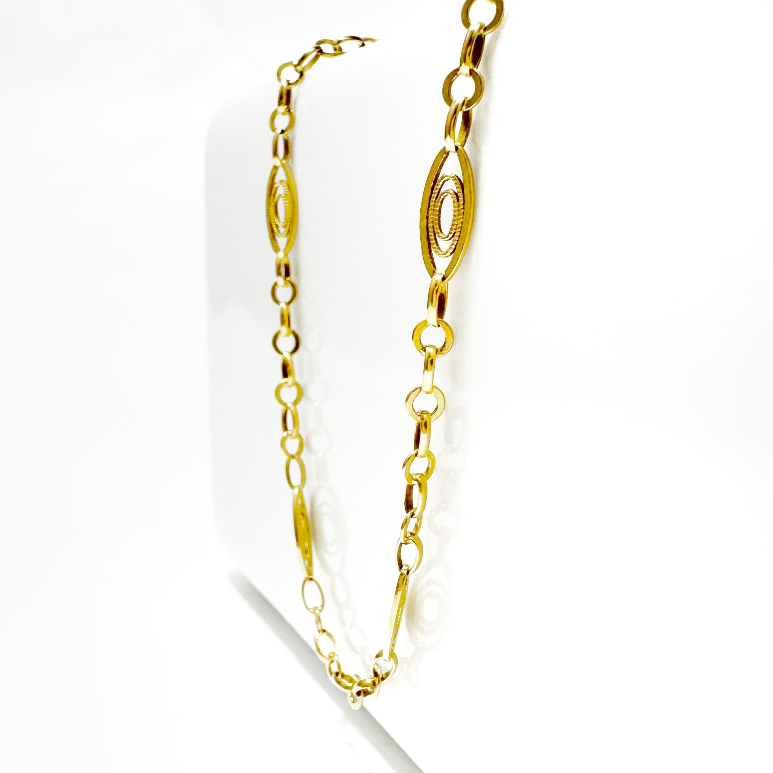 Vintage Gold Chain Filgree Necklace 5