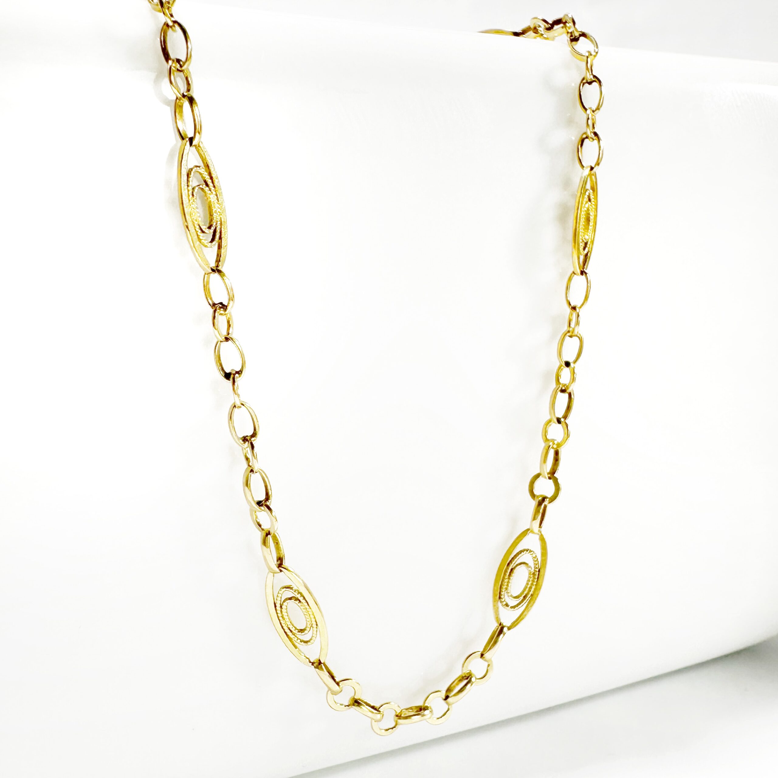 Vintage Gold Chain Filgree Necklace 6