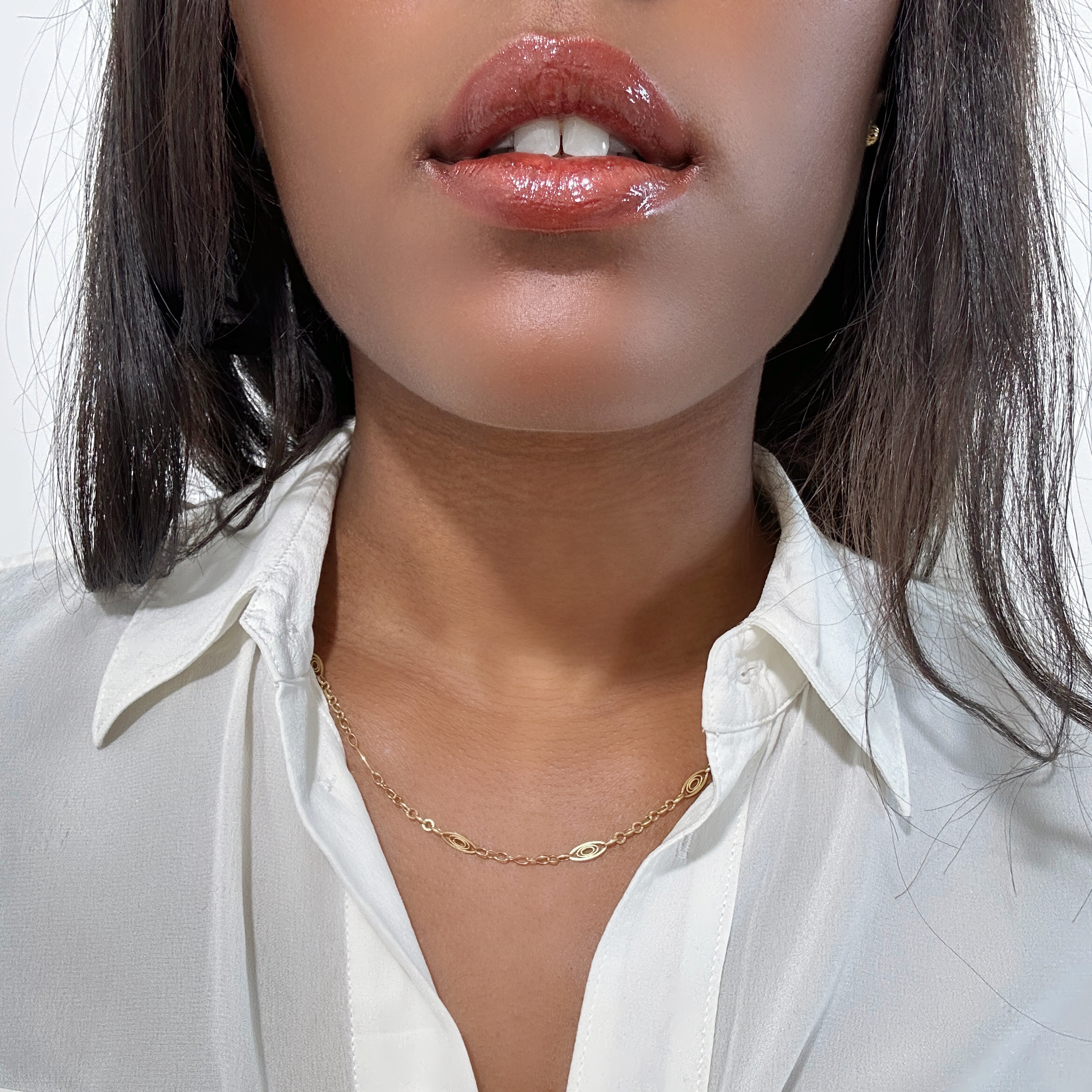 Vintage Gold Chain Filgree Necklace 8