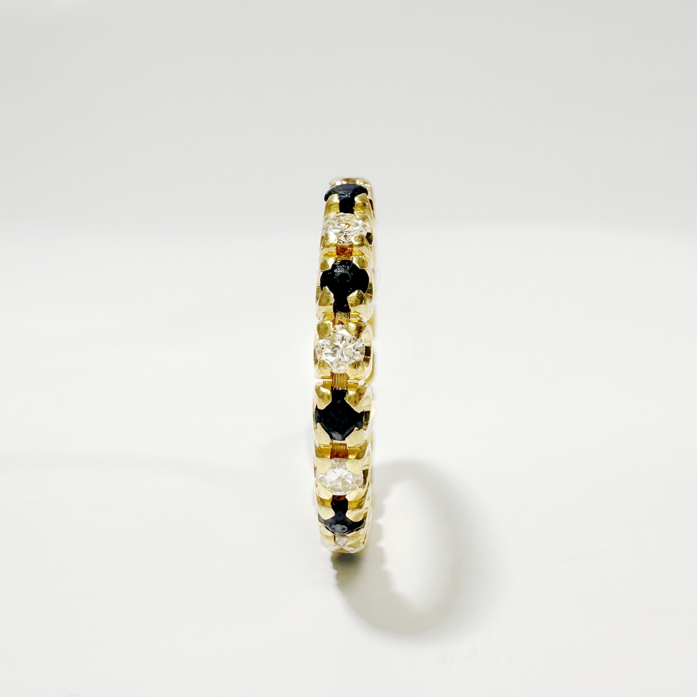 Vintage Gold Diamond And Sapphire American Wedding Band 5