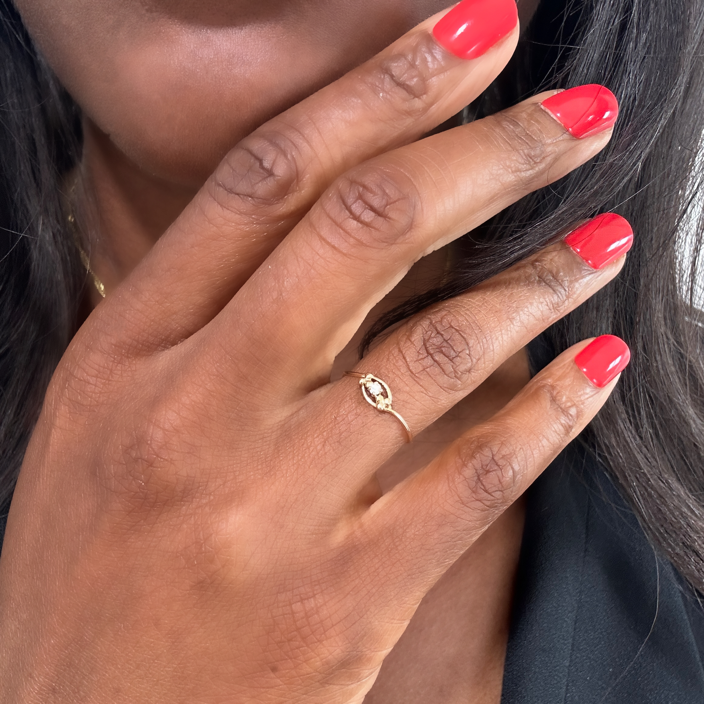 Vintage Gold Diamond Eye Ring 7