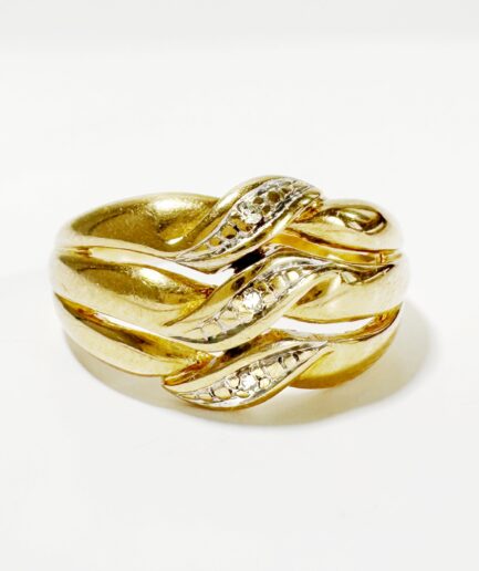 Bague tressage or et diamants "Séraphine"