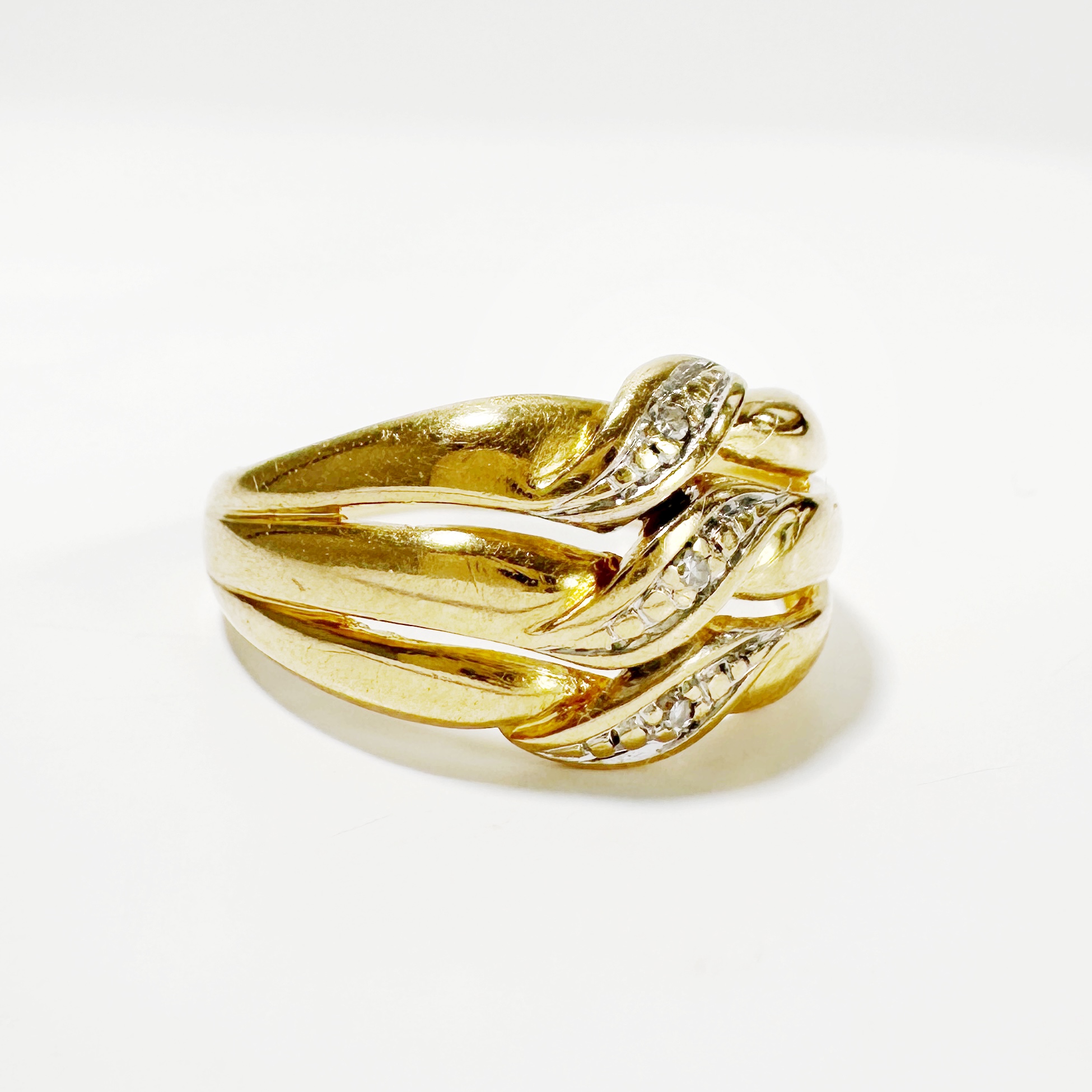 Vintage Gold Gadroon Diamond Ring 2