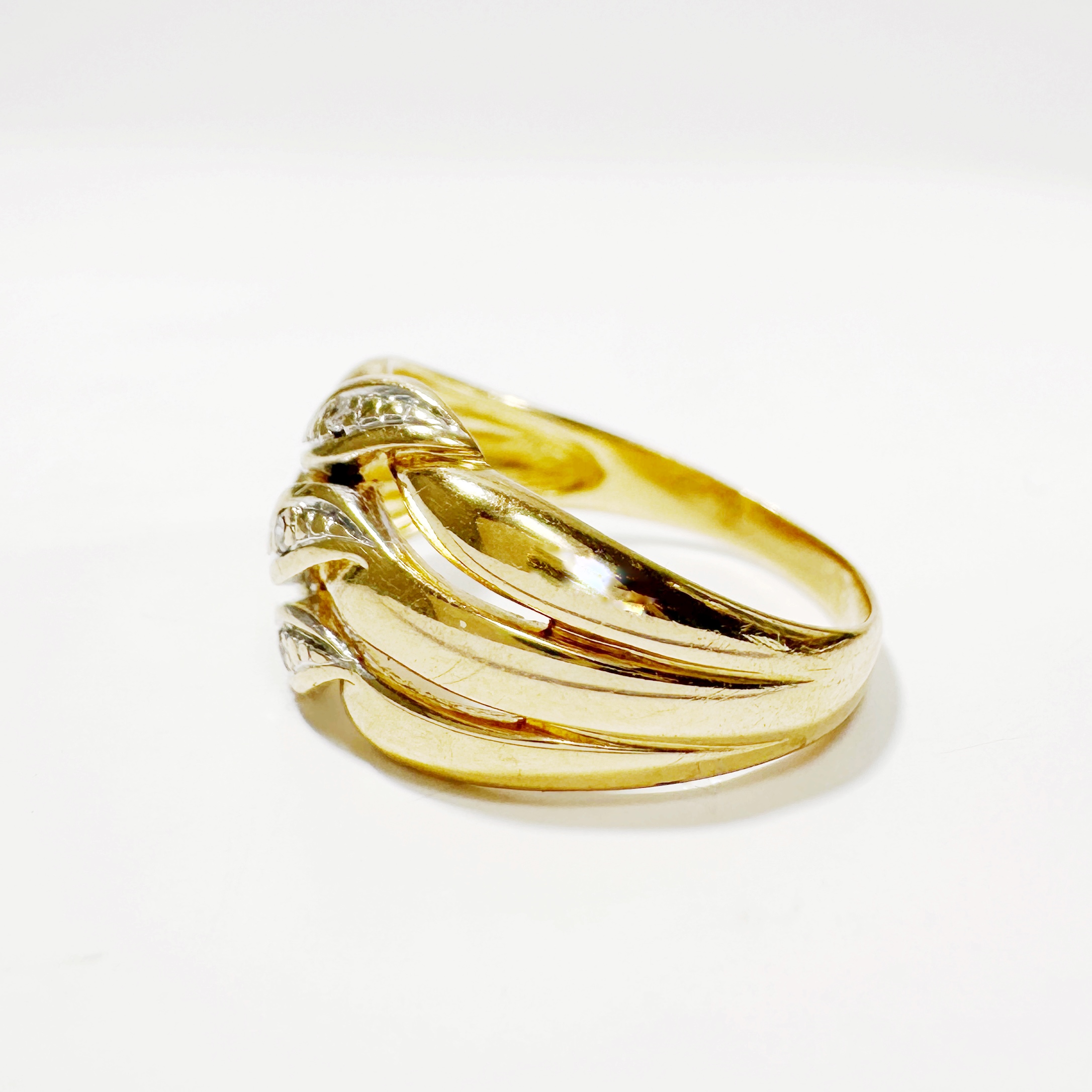 Vintage Gold Gadroon Diamond Ring 4