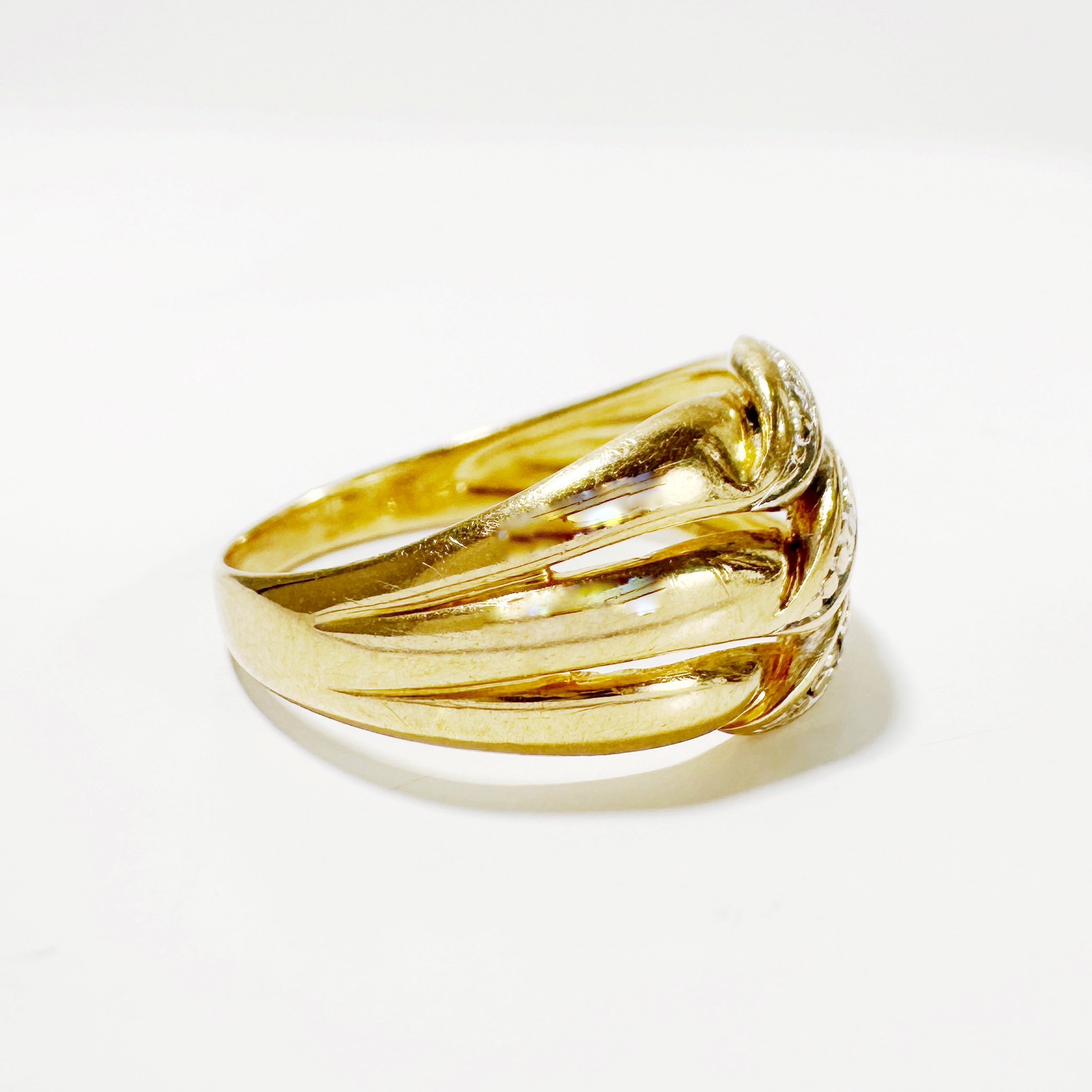 Vintage Gold Gadroon Diamond Ring 5