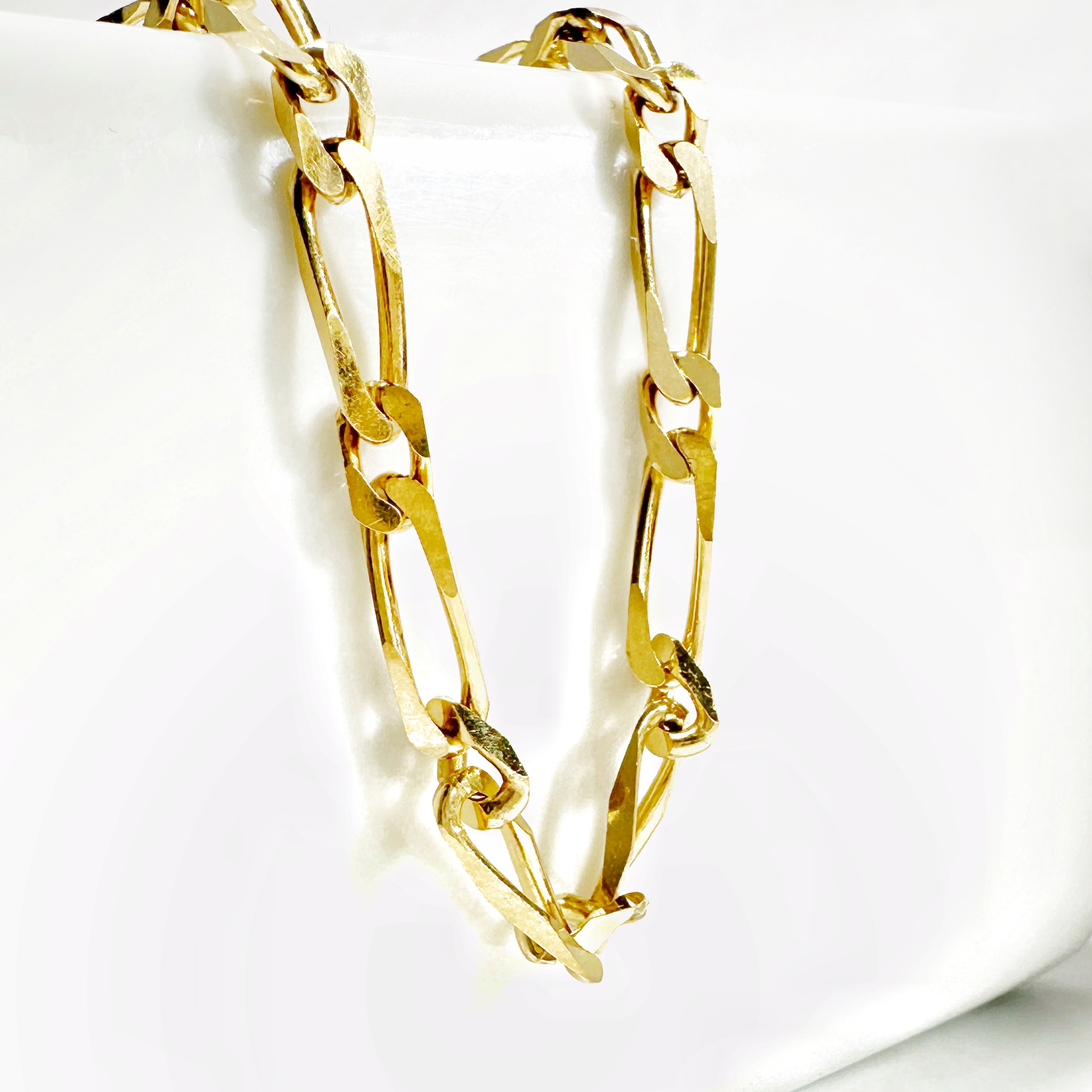 Vintage Gold Gourmette Curb Chain Bracelet 3