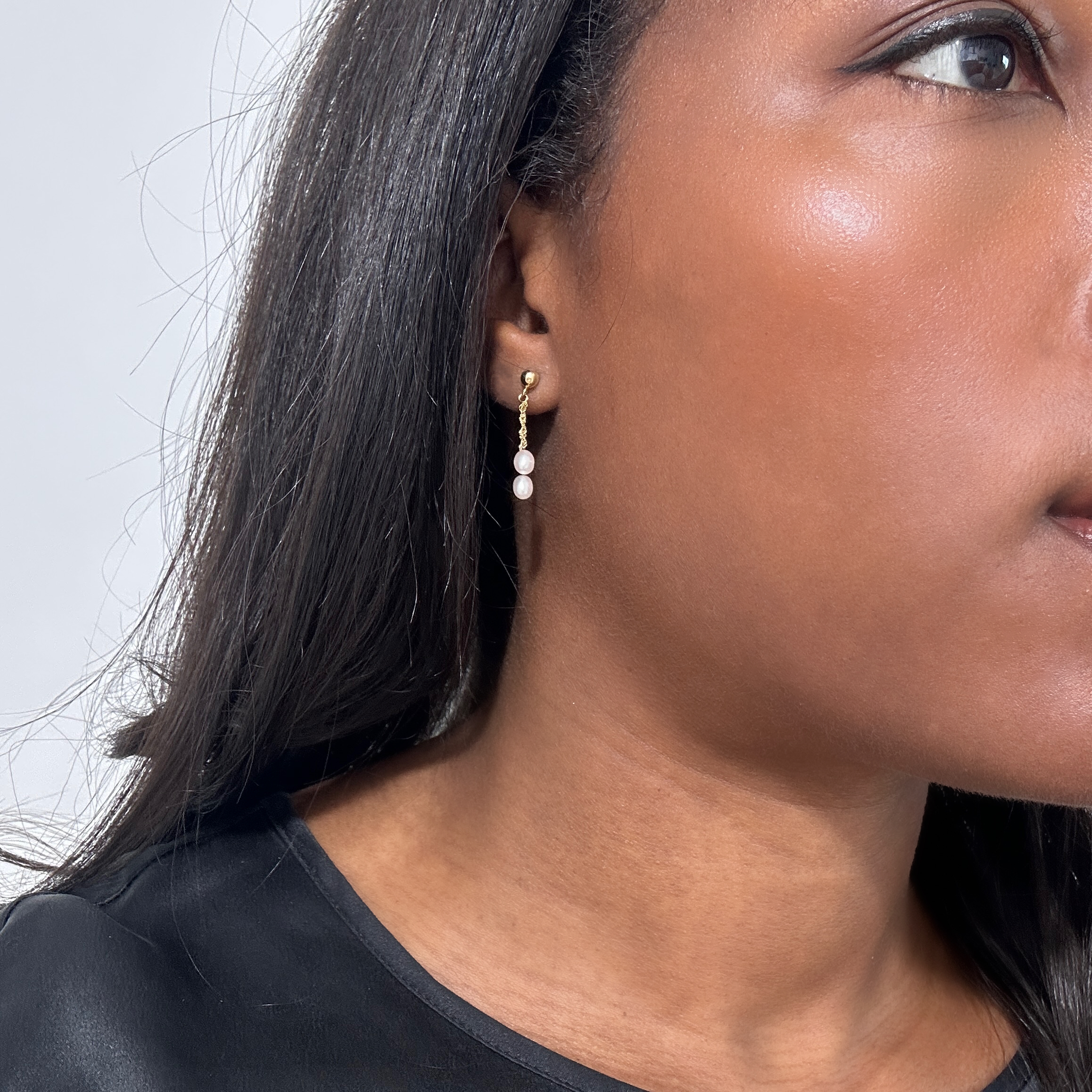 Vintage Gold Pearl Earrings 1