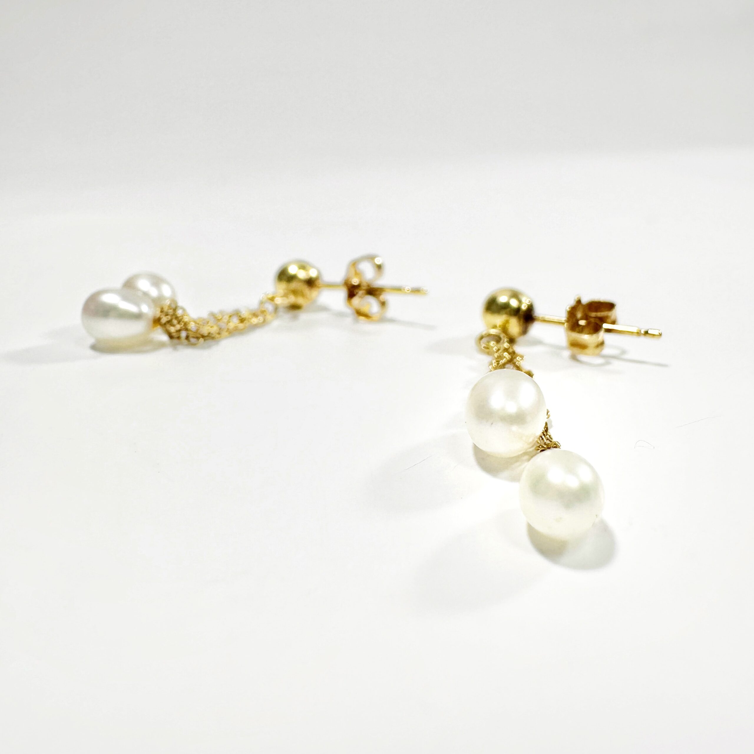 Vintage Gold Pearl Earrings 4