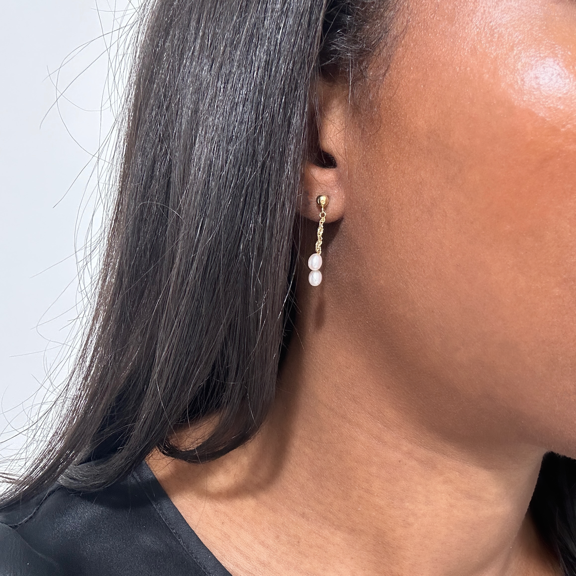 Vintage Gold Pearl Earrings 8