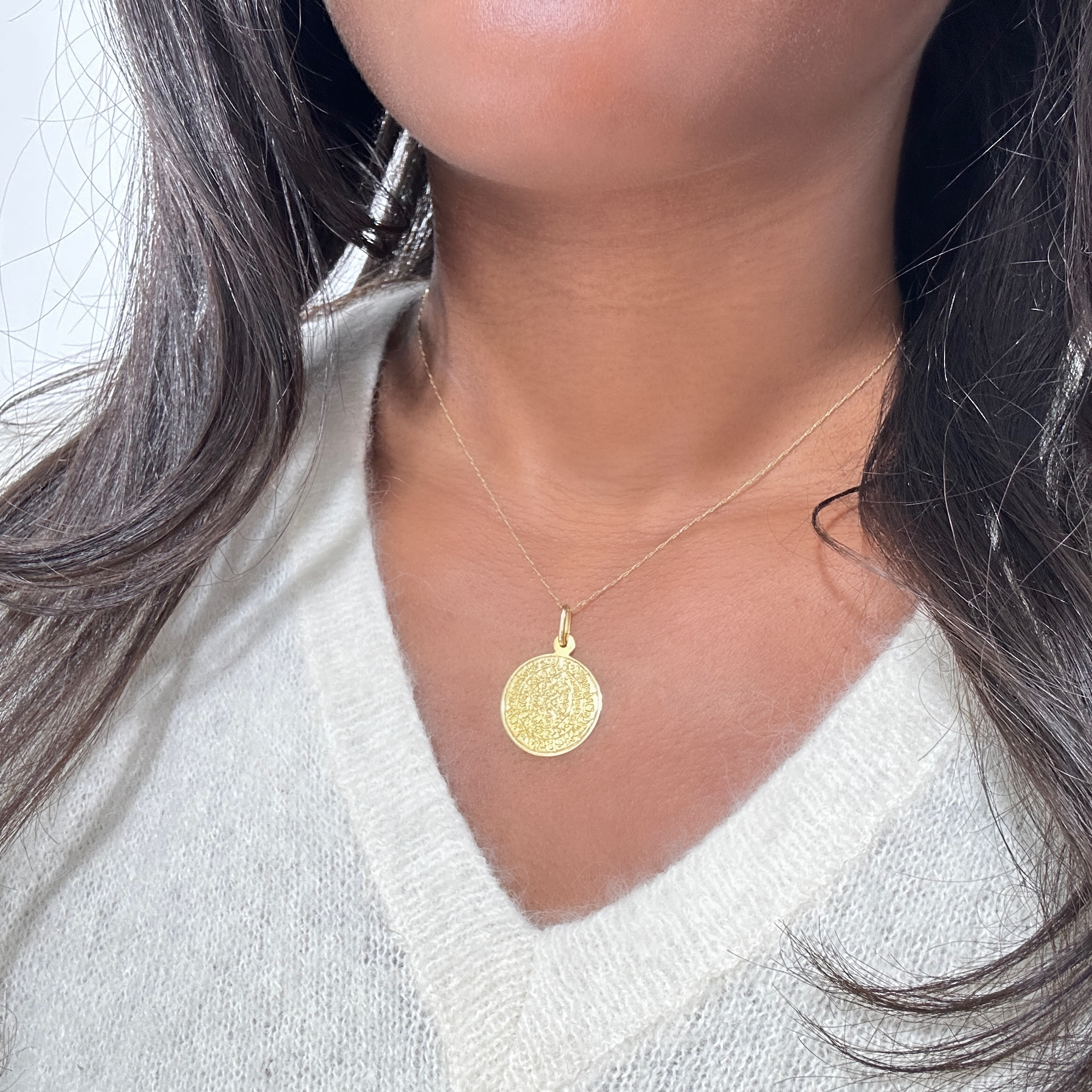 Vintage Gold Phaistos Disc Pendant 4