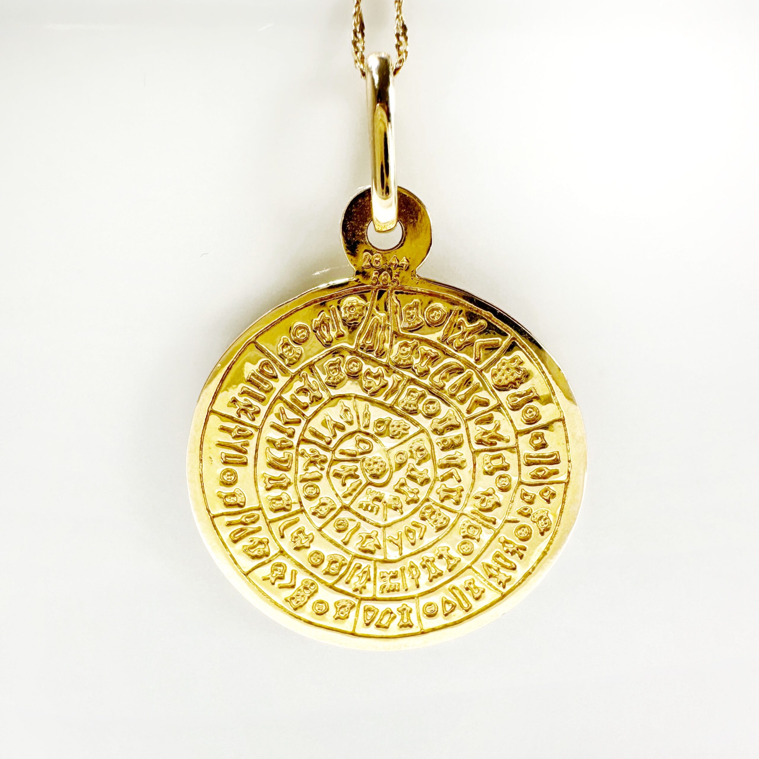 Vintage Gold Phaistos Disc Pendant 9