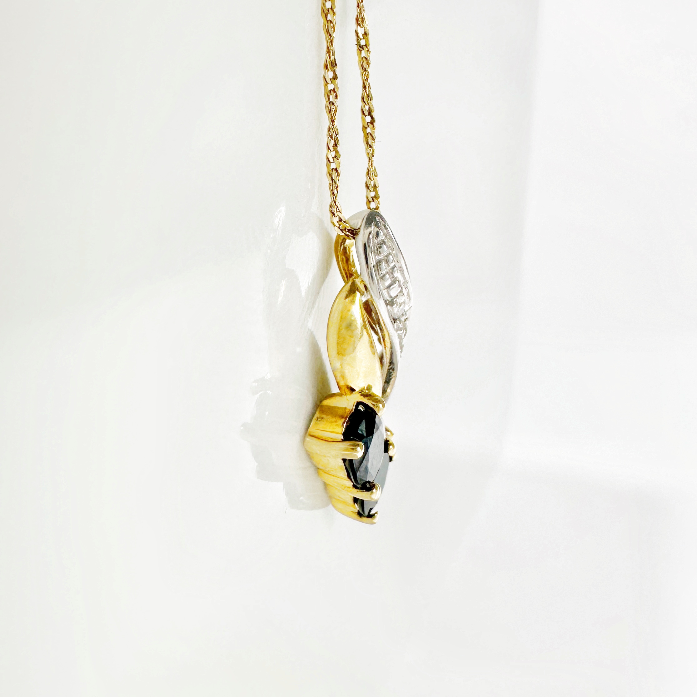 Vintage Gold Sapphire And Diamond Pendant 5