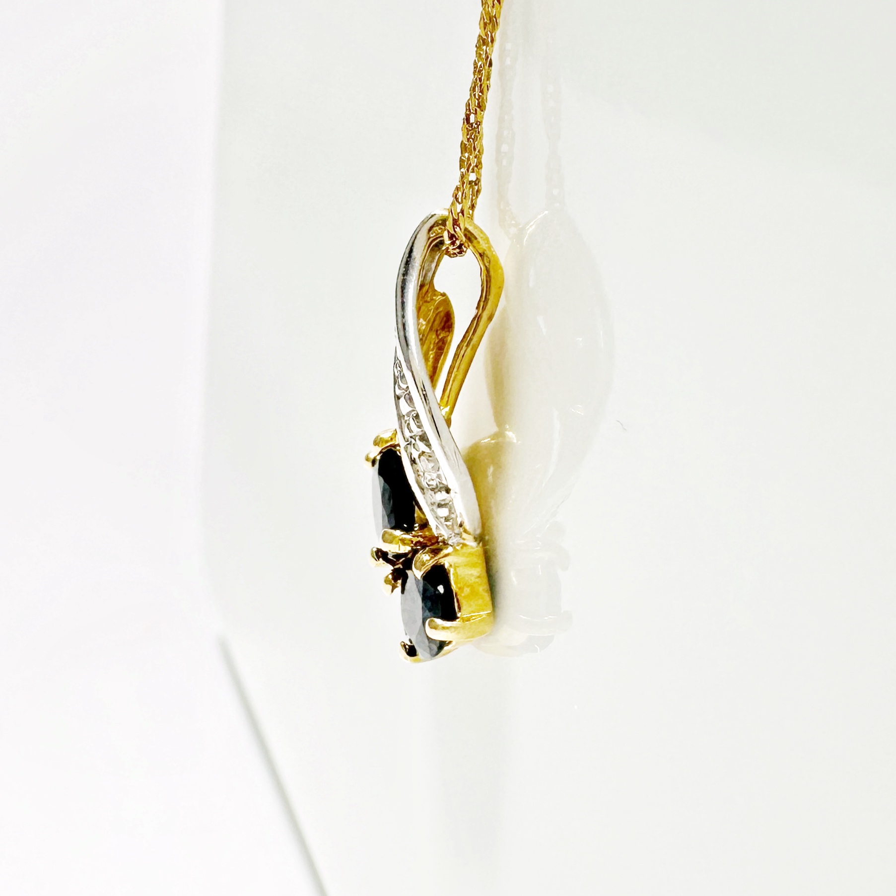 Vintage Gold Sapphire And Diamond Pendant 6