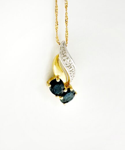 Pendentif or, saphirs et diamants "Gemma"