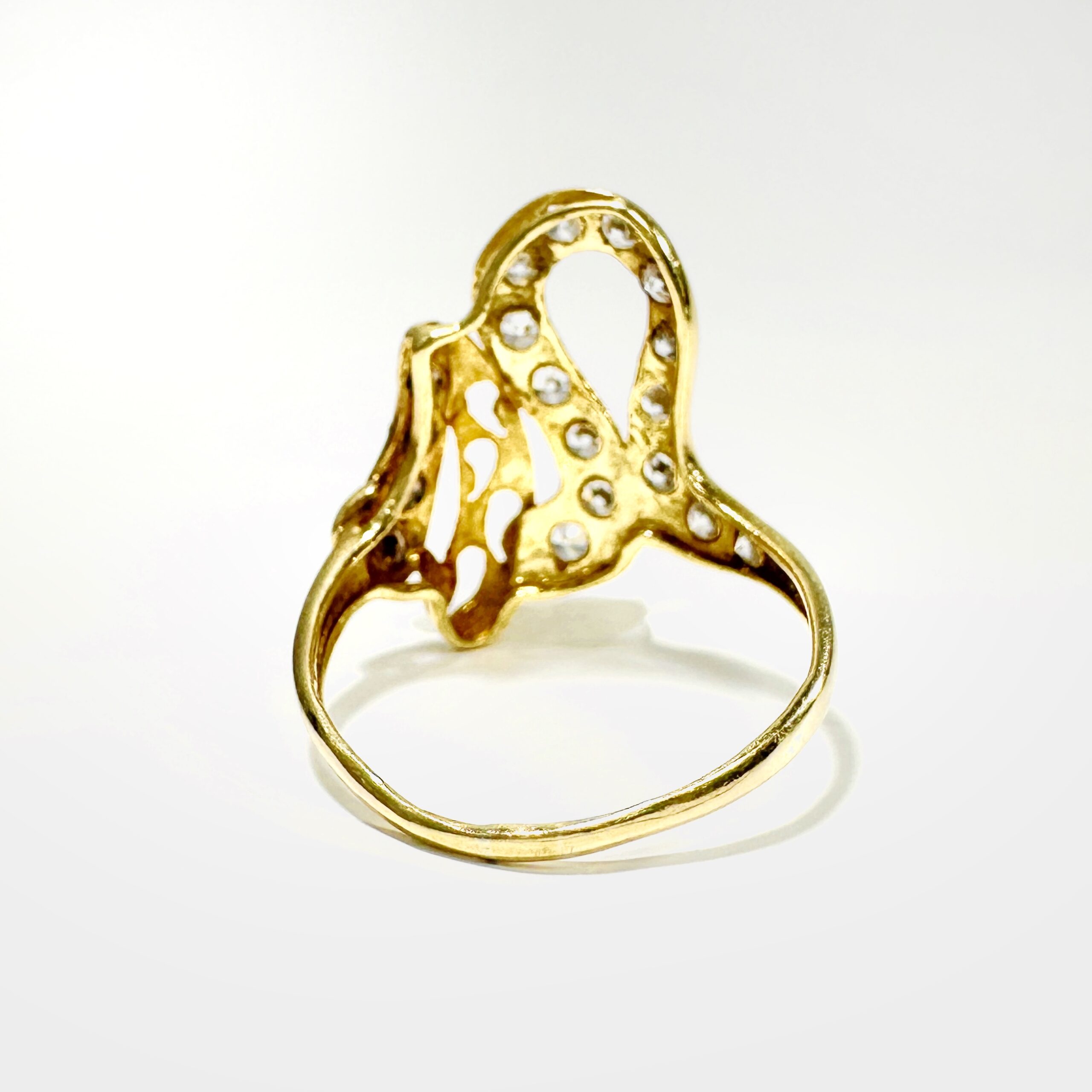 Vintage Gold Serpentine Diamond Citrine Ring 1
