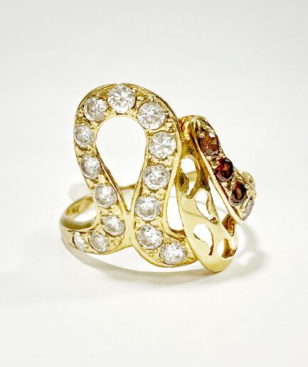 White sapphire and cognac citrine ring "Gianna"