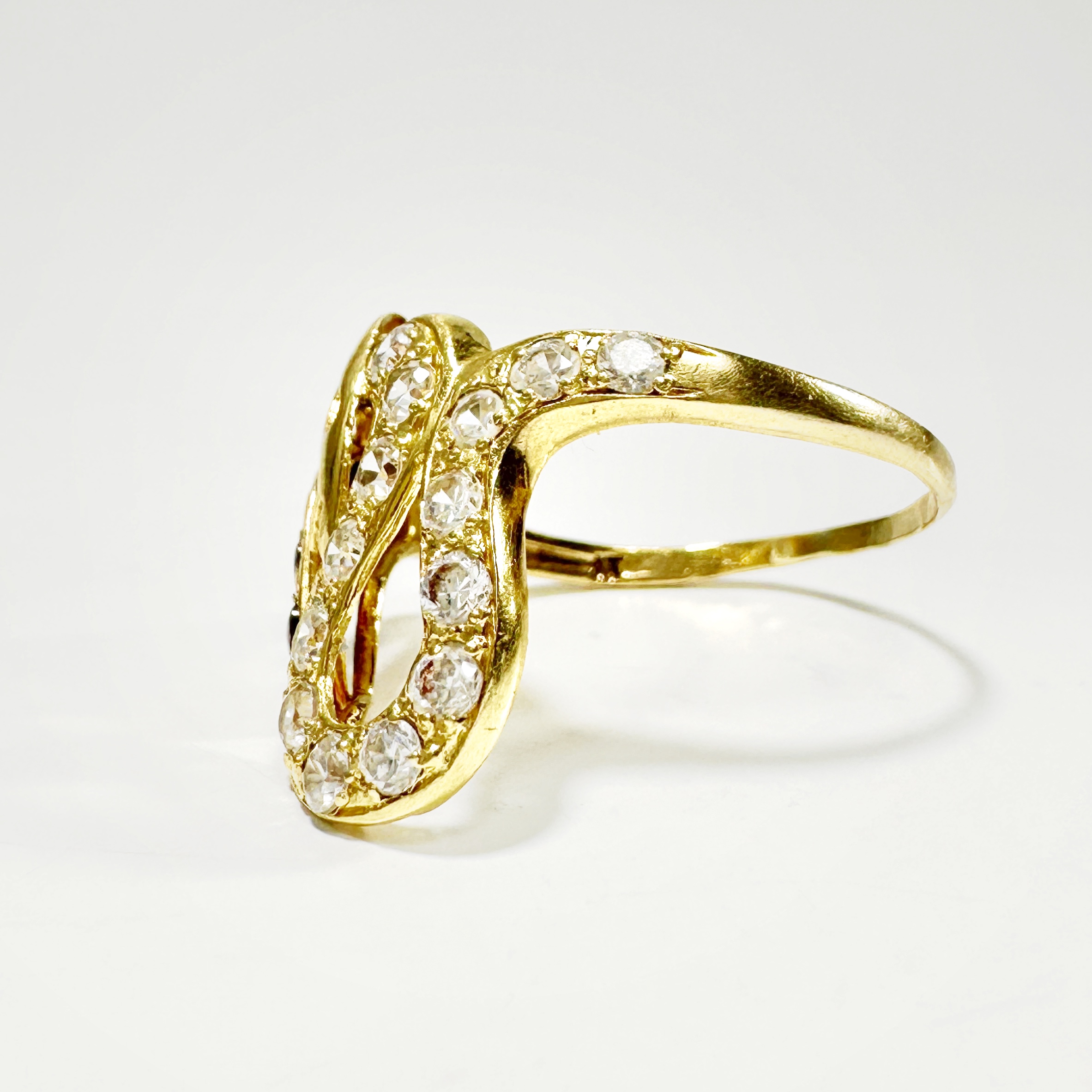 Vintage Gold Serpentine Diamond Citrine Ring 5