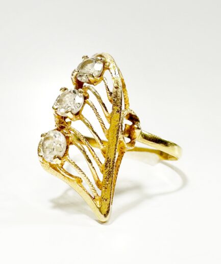 Bague trilogie or et saphirs blancs "Astrelle"