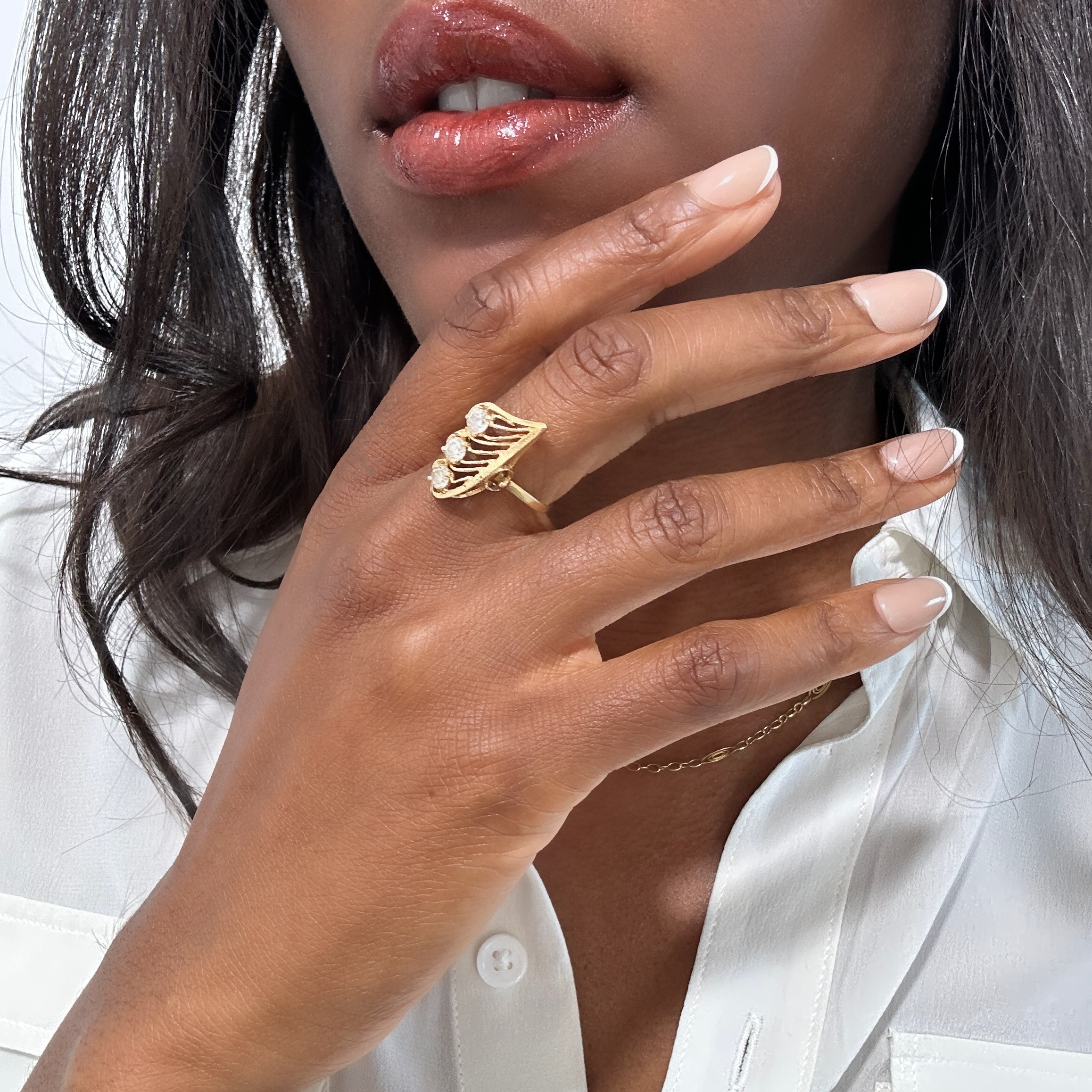 Vintage Gold Trilogy Diamond Ring 7