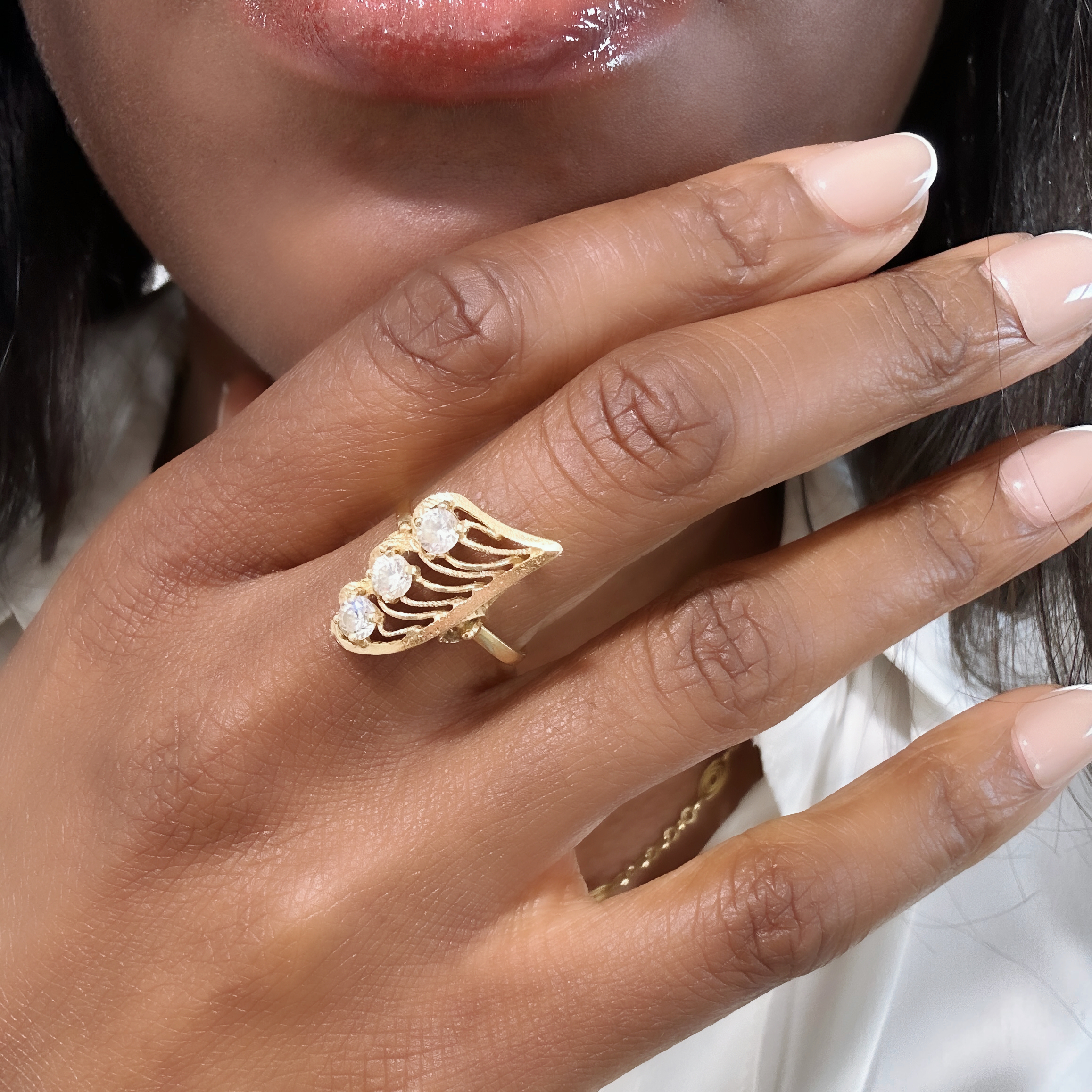 Vintage Gold Trilogy Diamond Ring 8