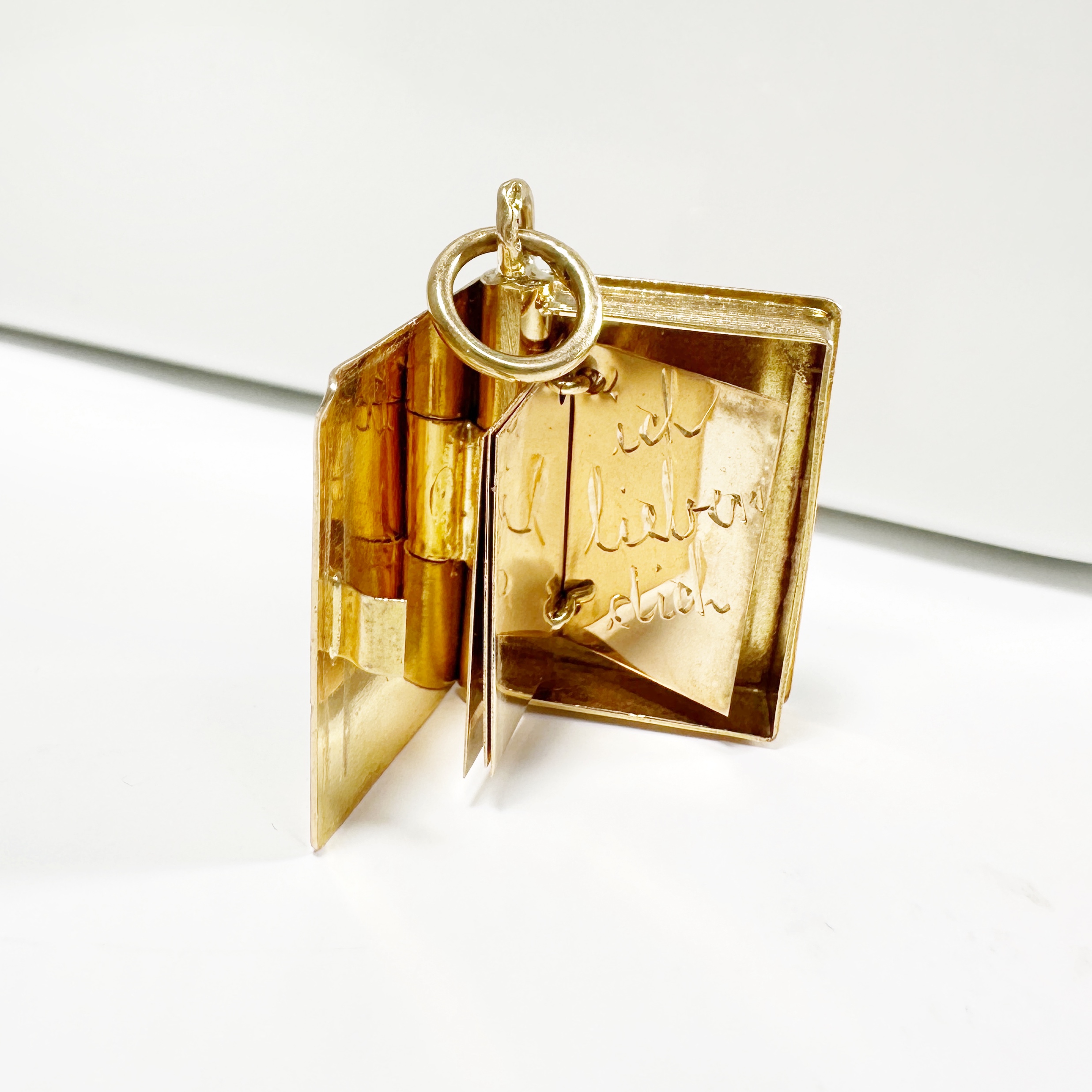 Antique Gold And Coral Love Book Pendant 12