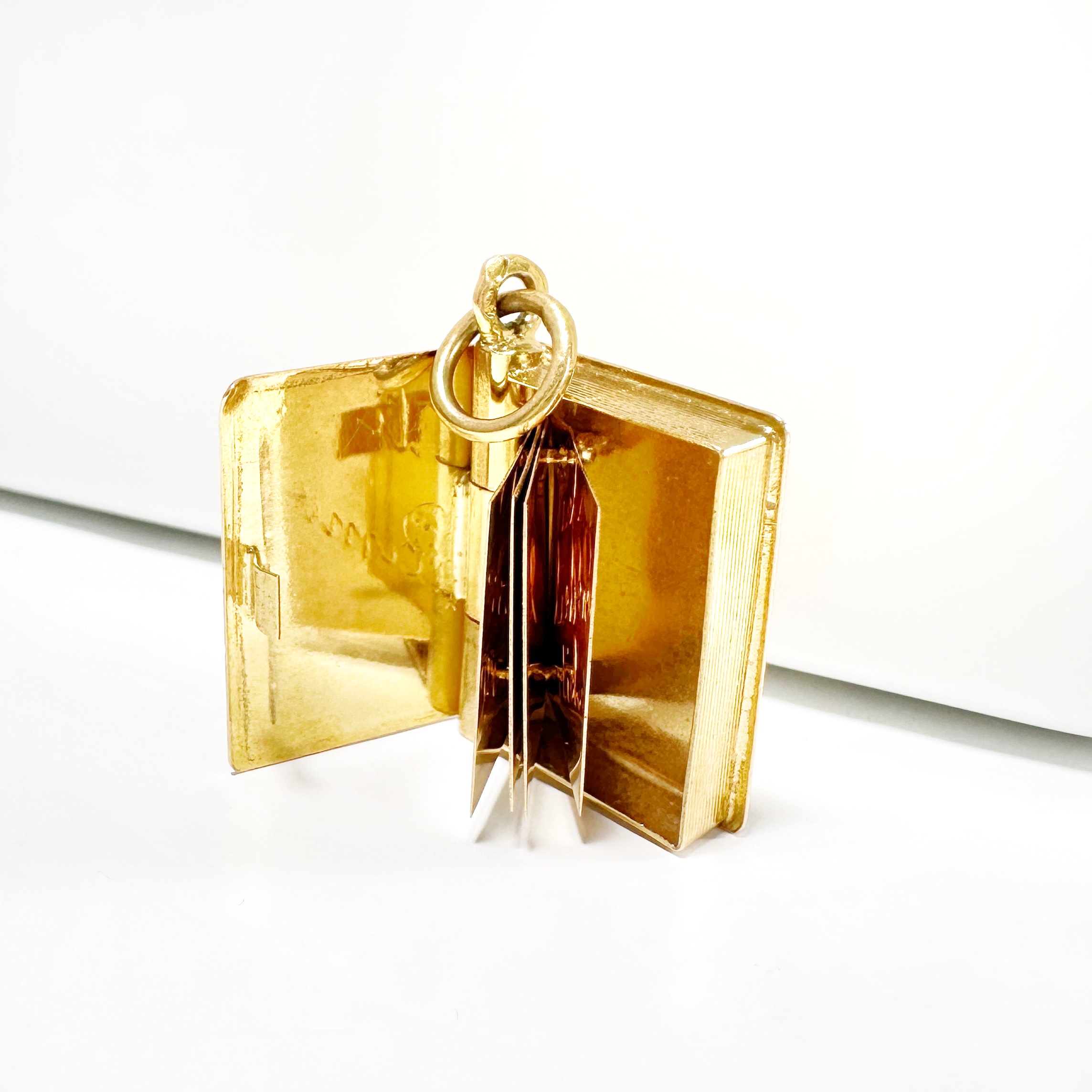 Antique Gold And Coral Love Book Pendant 8