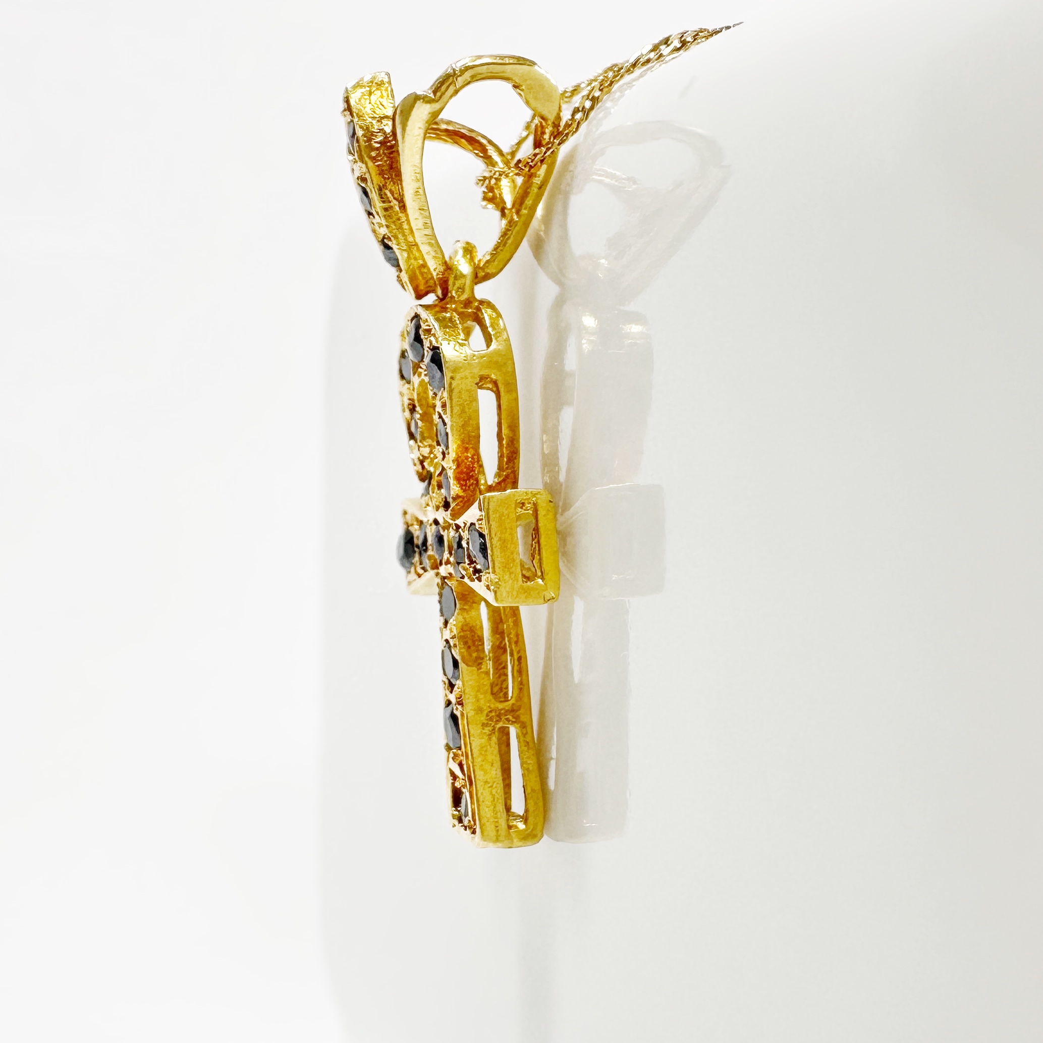 Vintage Gold And Sapphire Ankh Cross Pendant 4